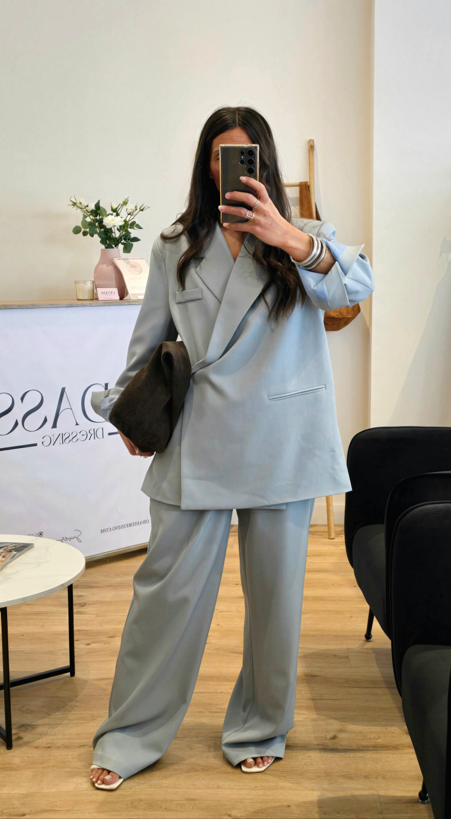 Pantalon Tailleur Large Ciel