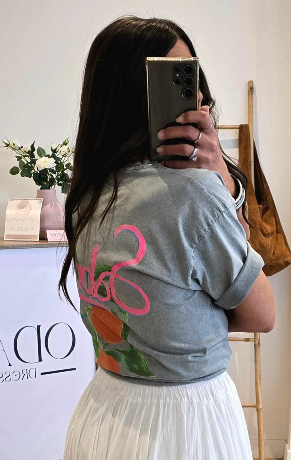 T-shirt Imprimé Fruits – Gris Délavé