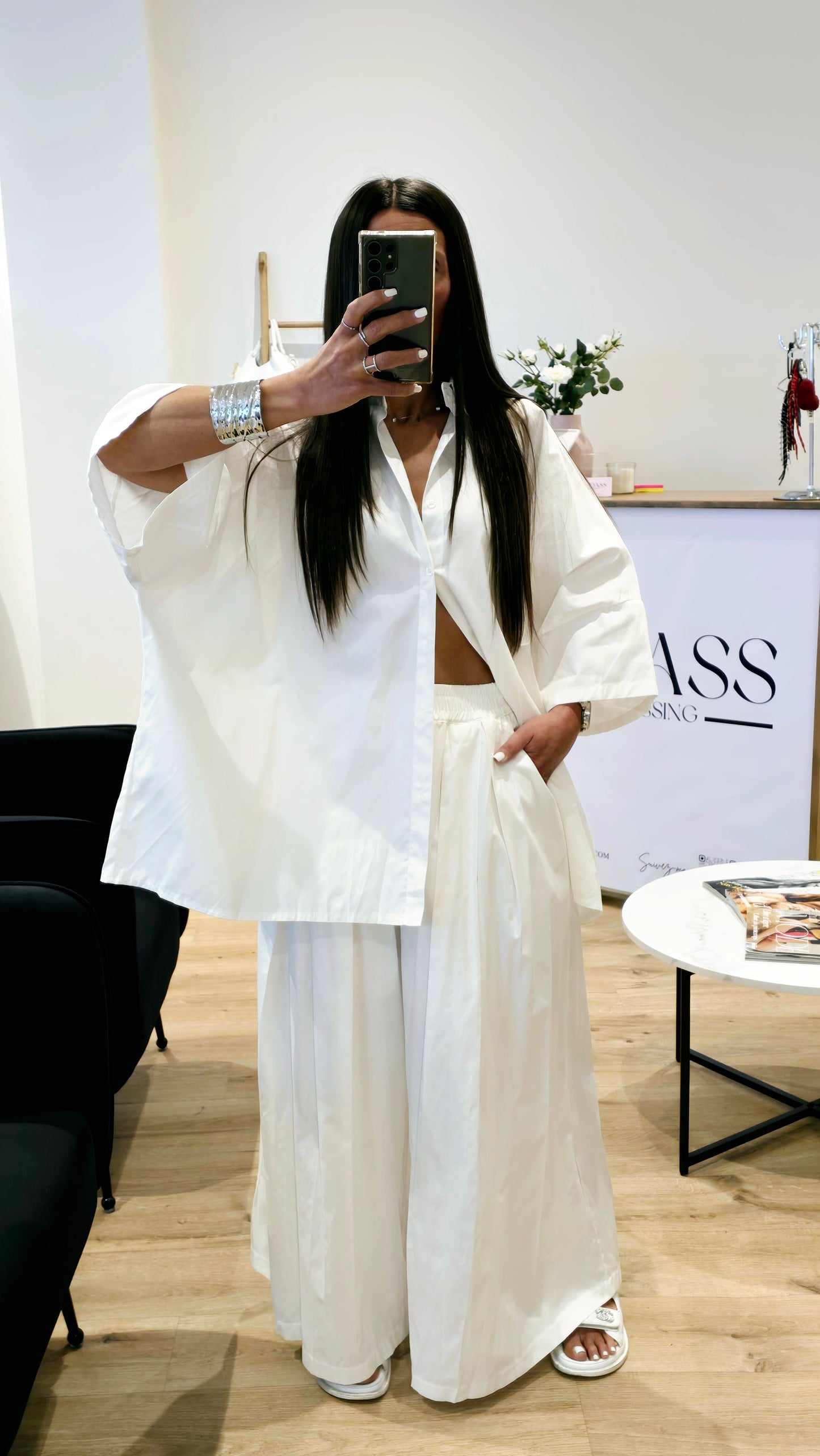 Ensemble Oversize Chemise + Pantalon Palazzo – 100% Coton