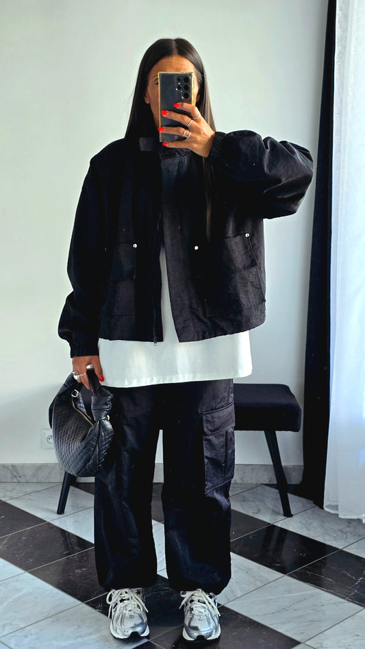 Veste Cargo Noire – Esprit Urbain