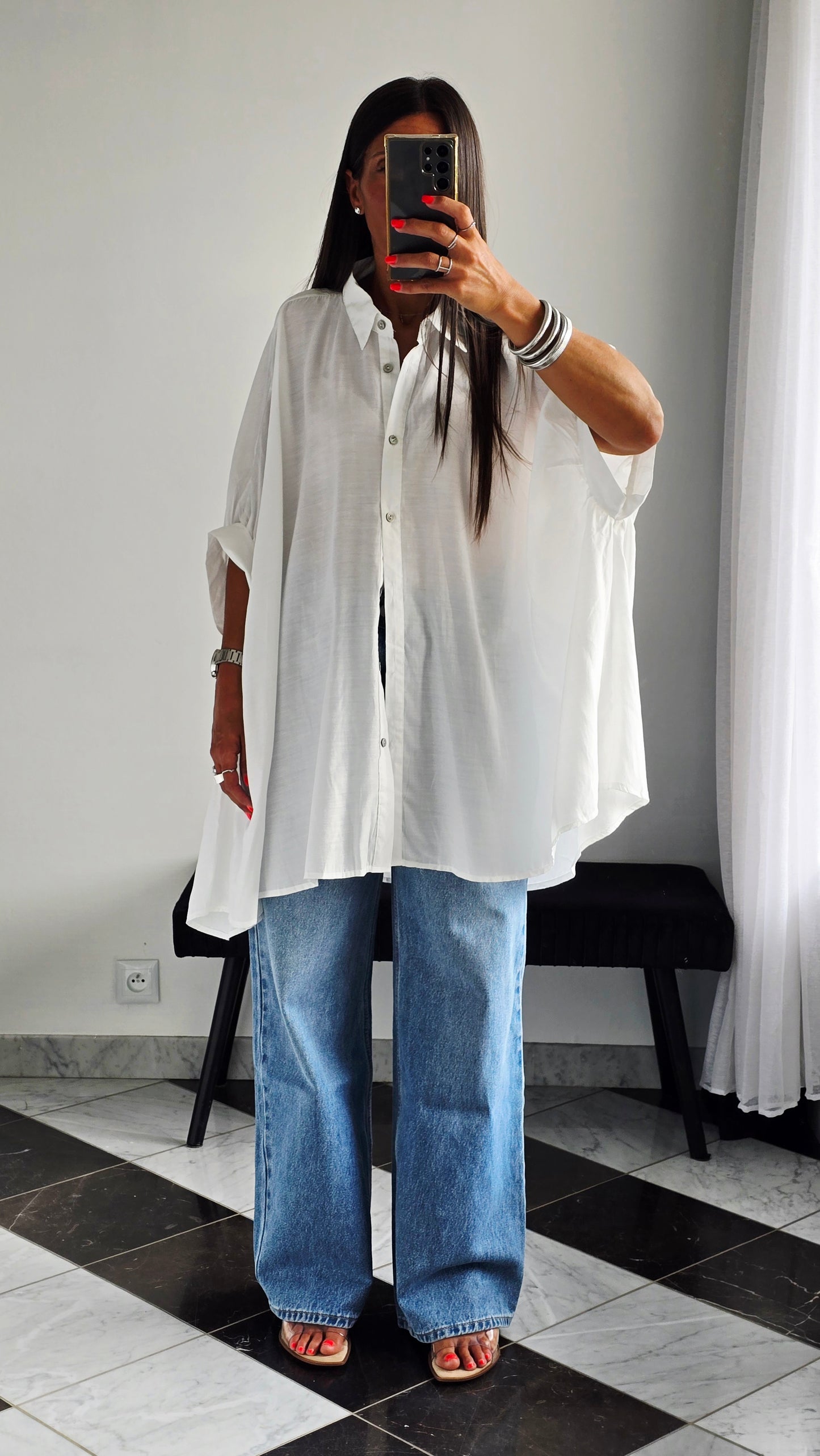 Chemise oversize fluide Blanche
