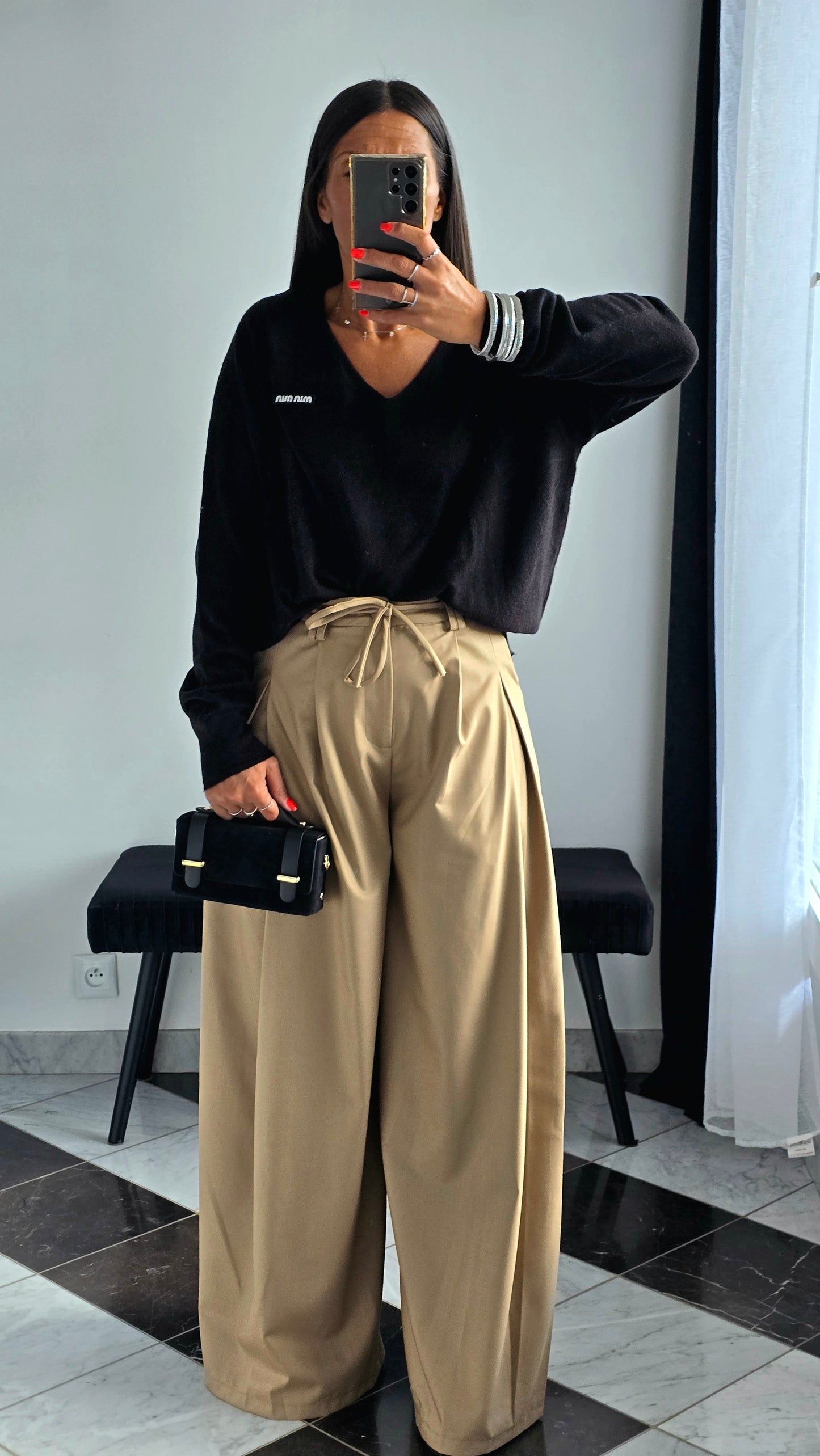 Mini Sac Coffret en Cuir Suédé Noir – Fabriqué en Italie 🇮🇹