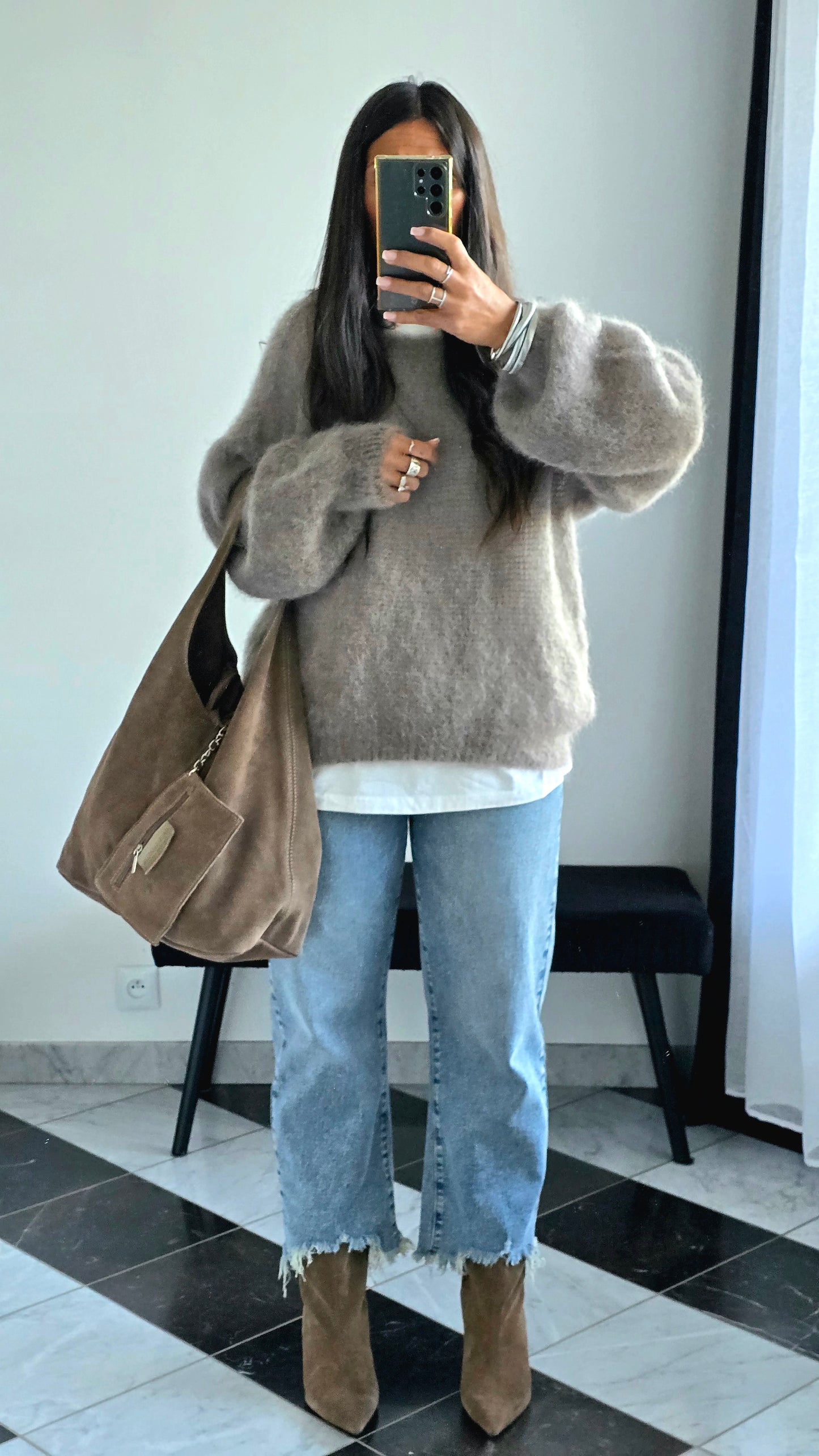 Pull Oversize Kid Mohair – Taupe