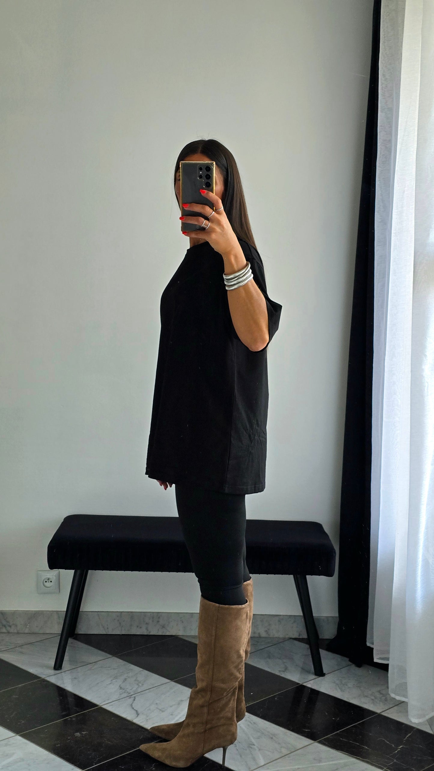 T-shirt Oversize Noir – 100% Coton