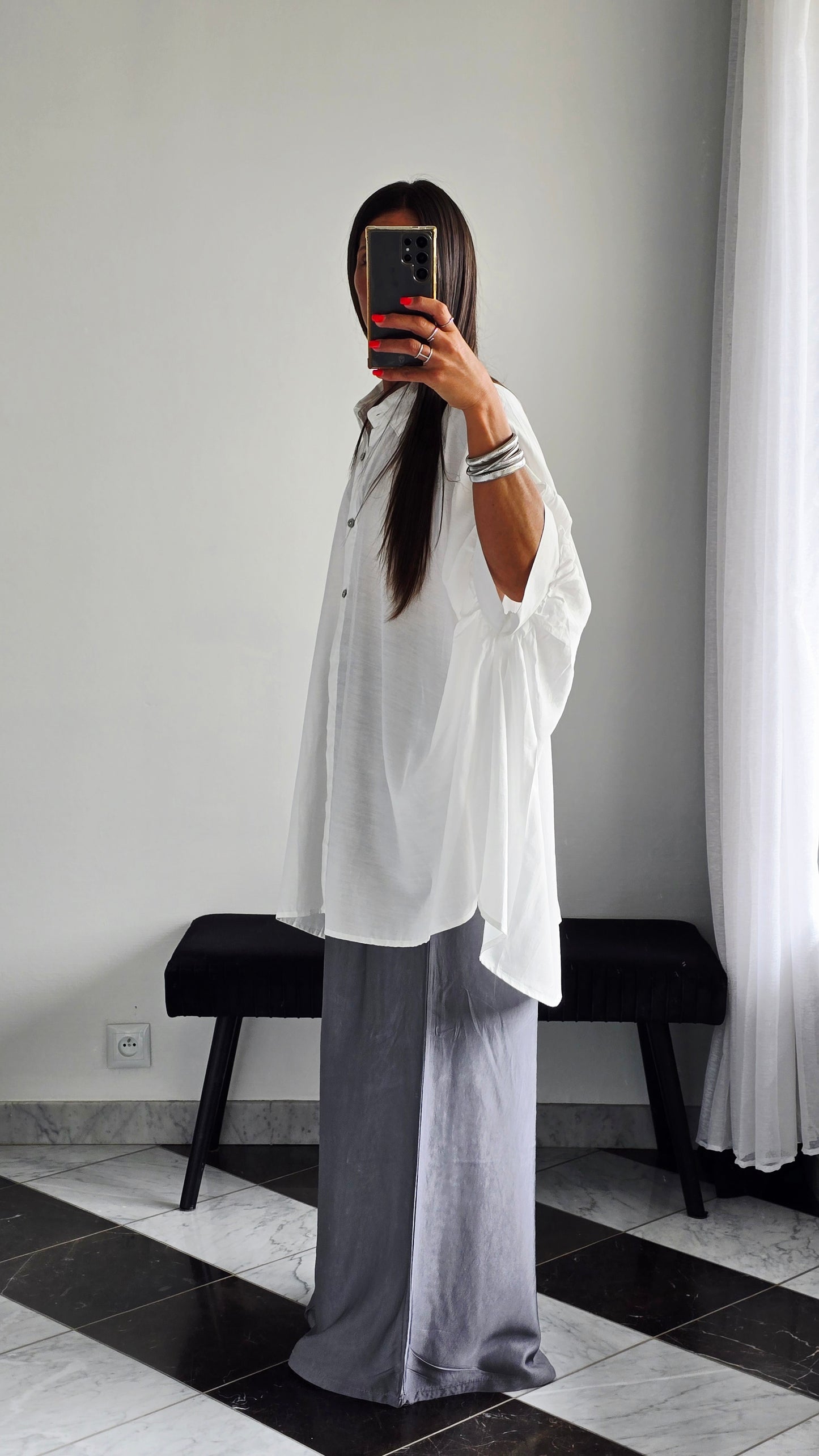 Chemise oversize fluide Blanche