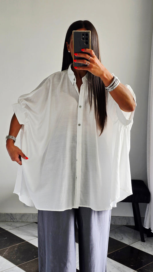 Chemise oversize fluide Blanche