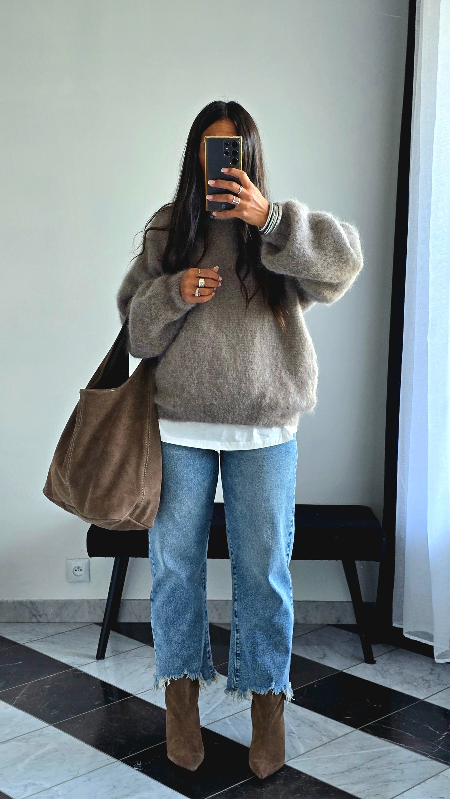 Pull Oversize Kid Mohair – Taupe