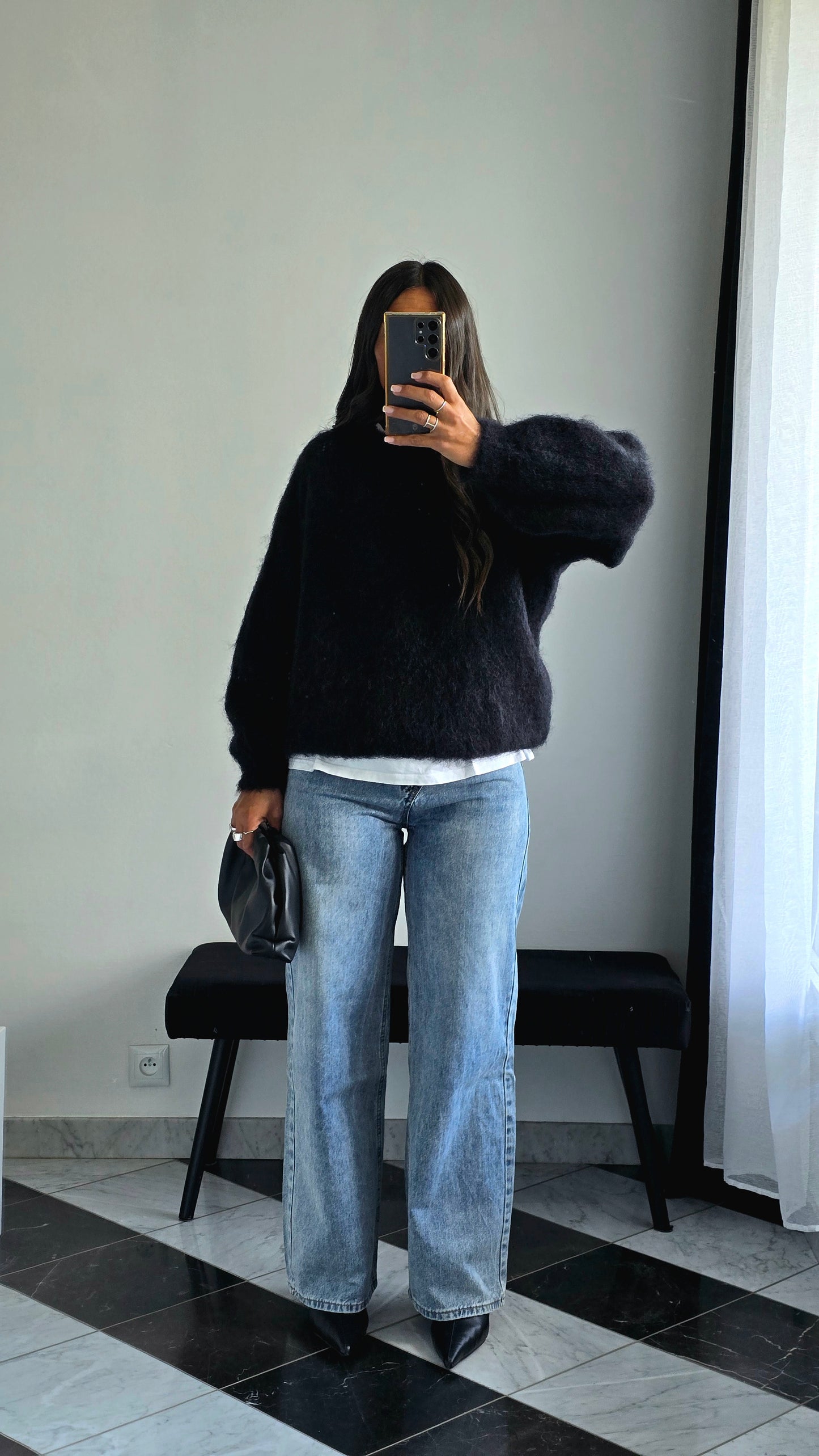 Pull Oversize Kid Mohair – Noir