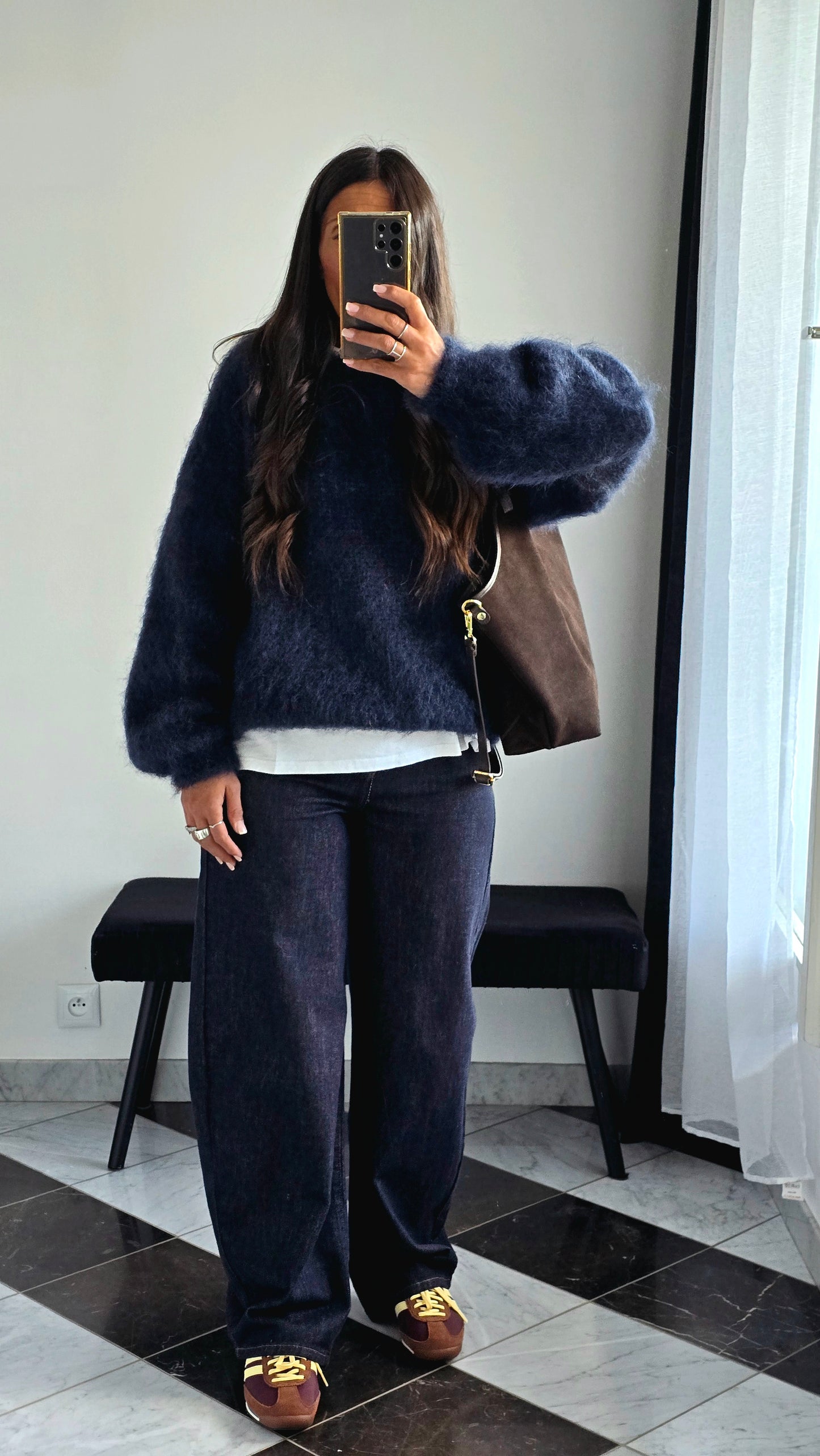 Pull Oversize Kid Mohair – Bleu Nuit
