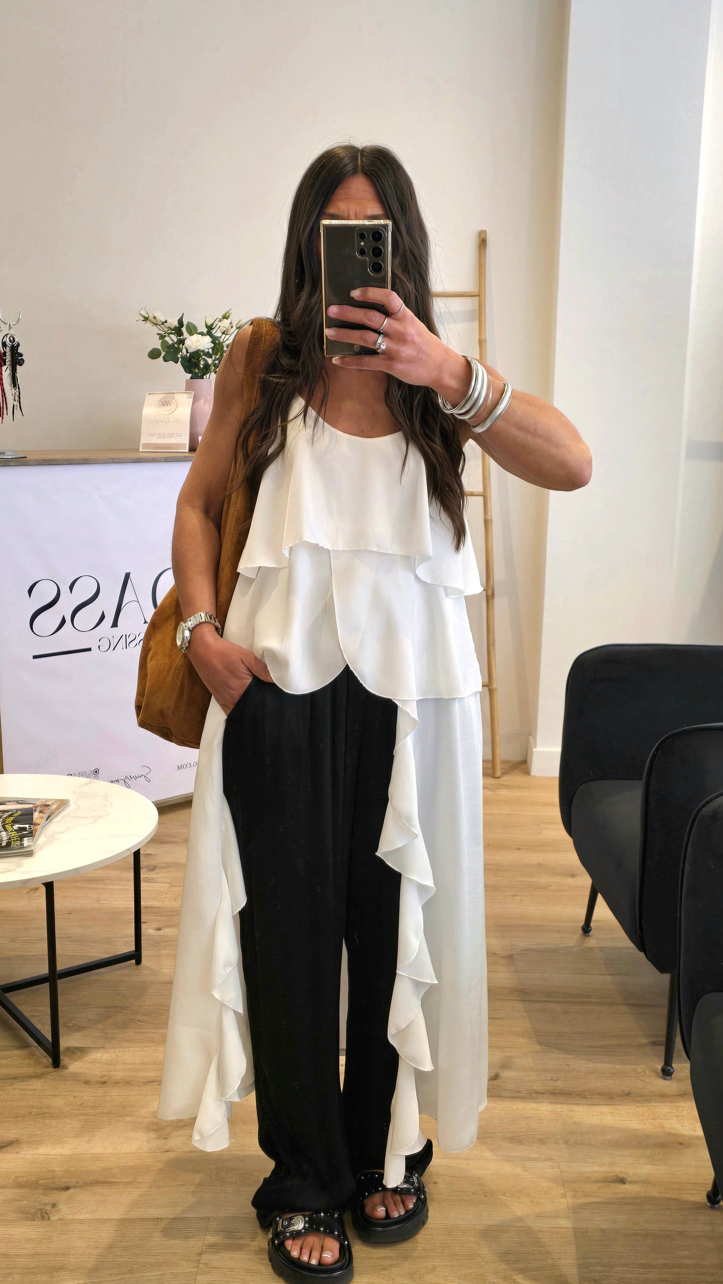 Pantalon Fluide En 100% Viscose Noir – Made In Italy