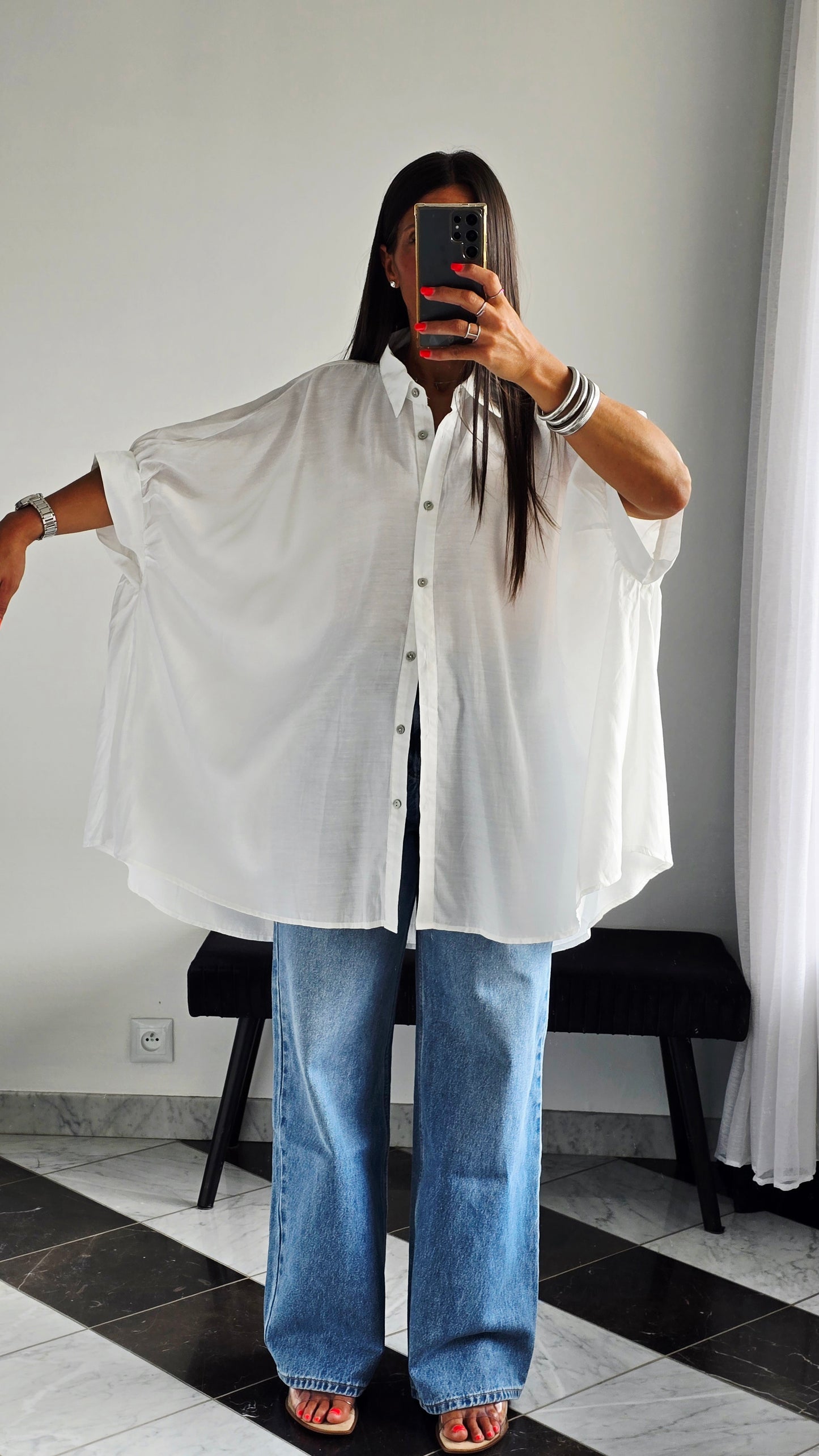 Chemise oversize fluide Blanche