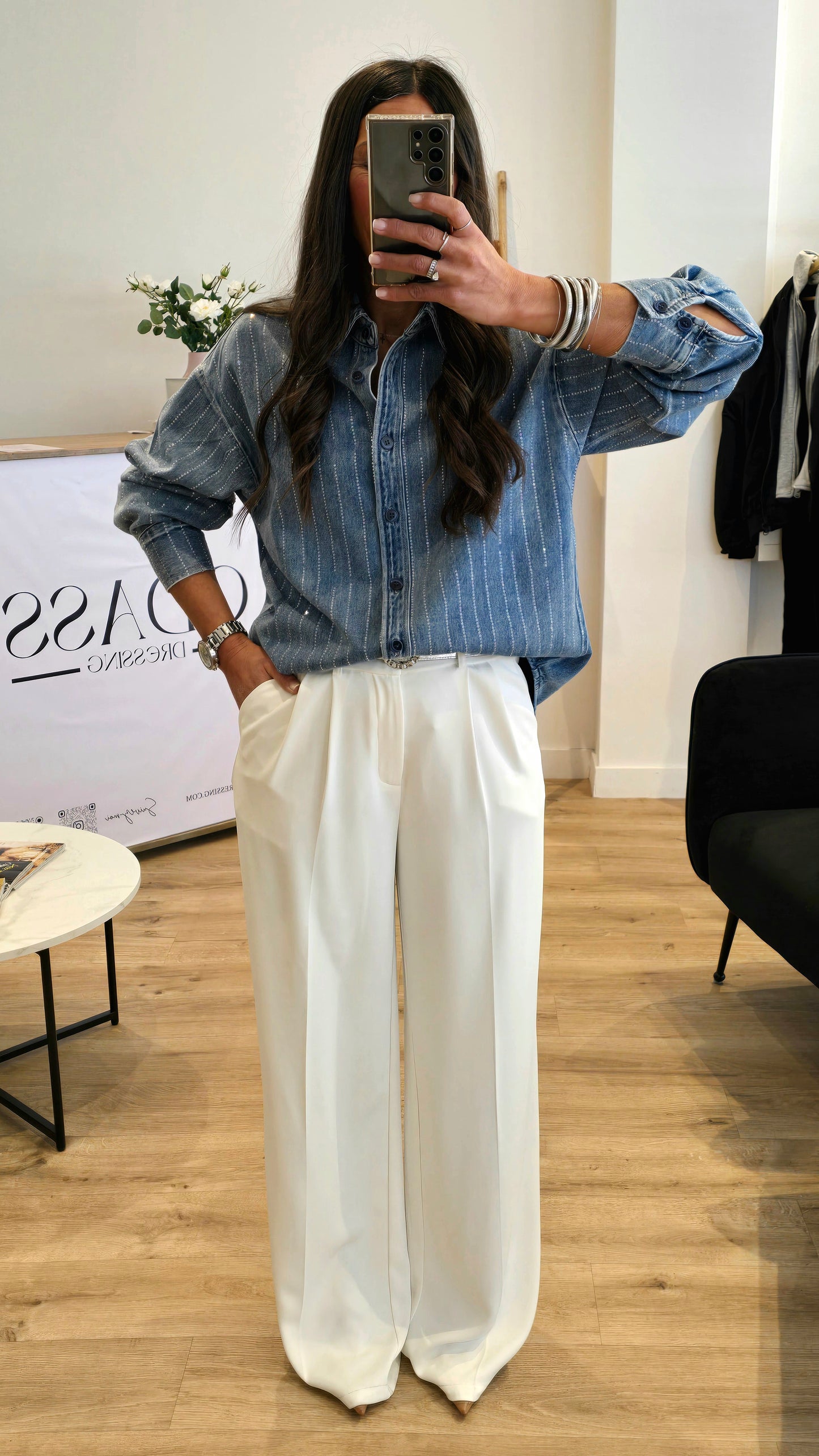 Chemise A Strass - L'Esprit Denim avec une Touche de Lumière