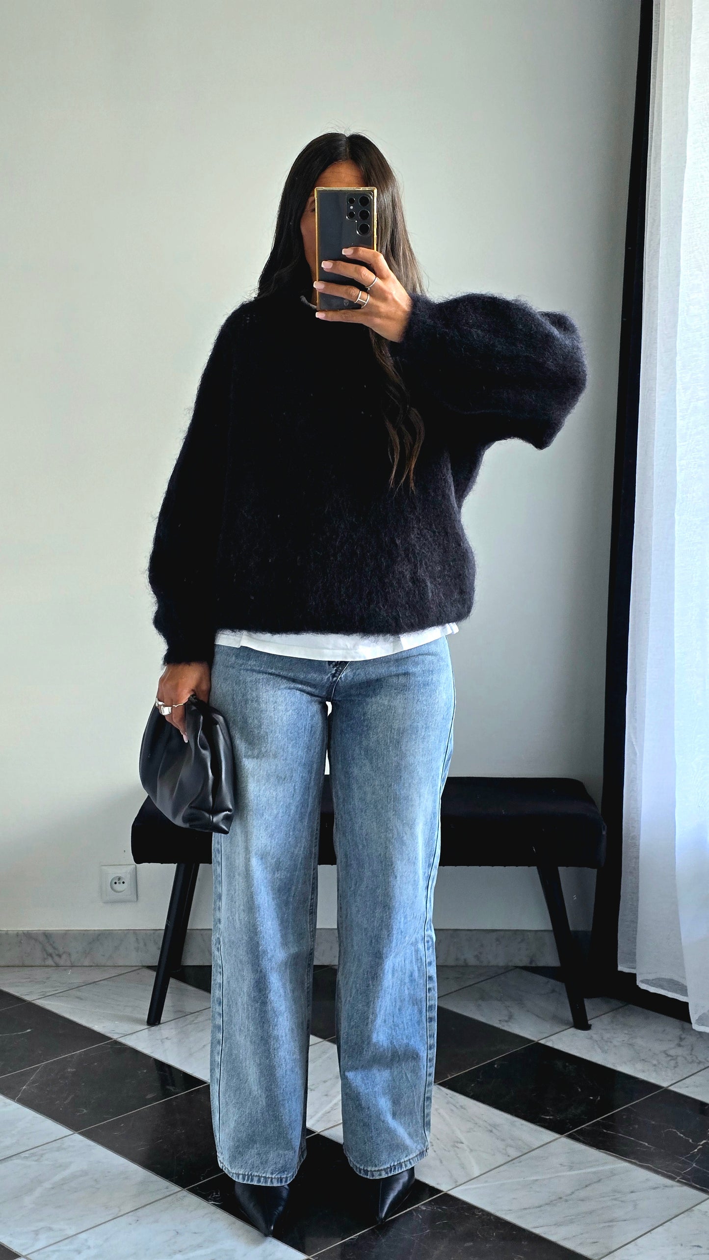 Pull Oversize Kid Mohair – Noir