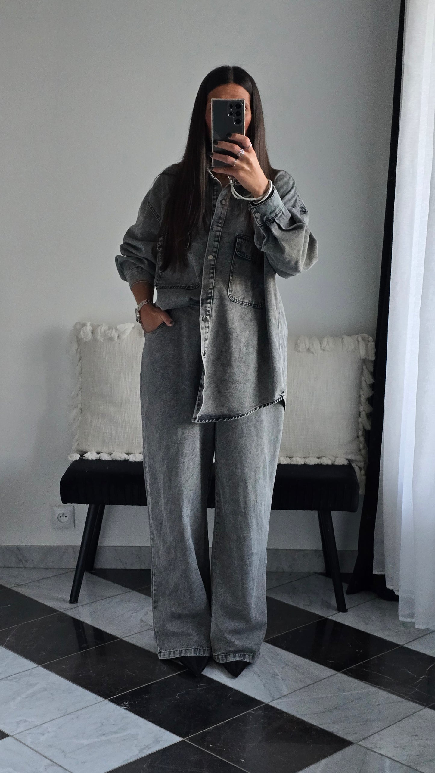 Ensemble en Jean Style Boyish