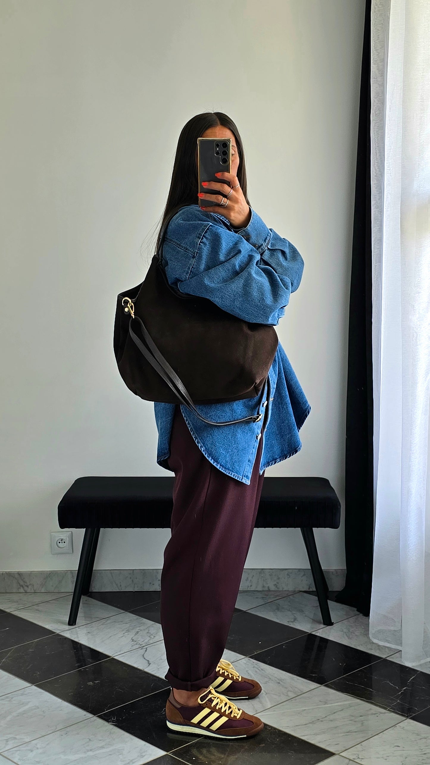 Sac cabas souple en cuir – Chocolat