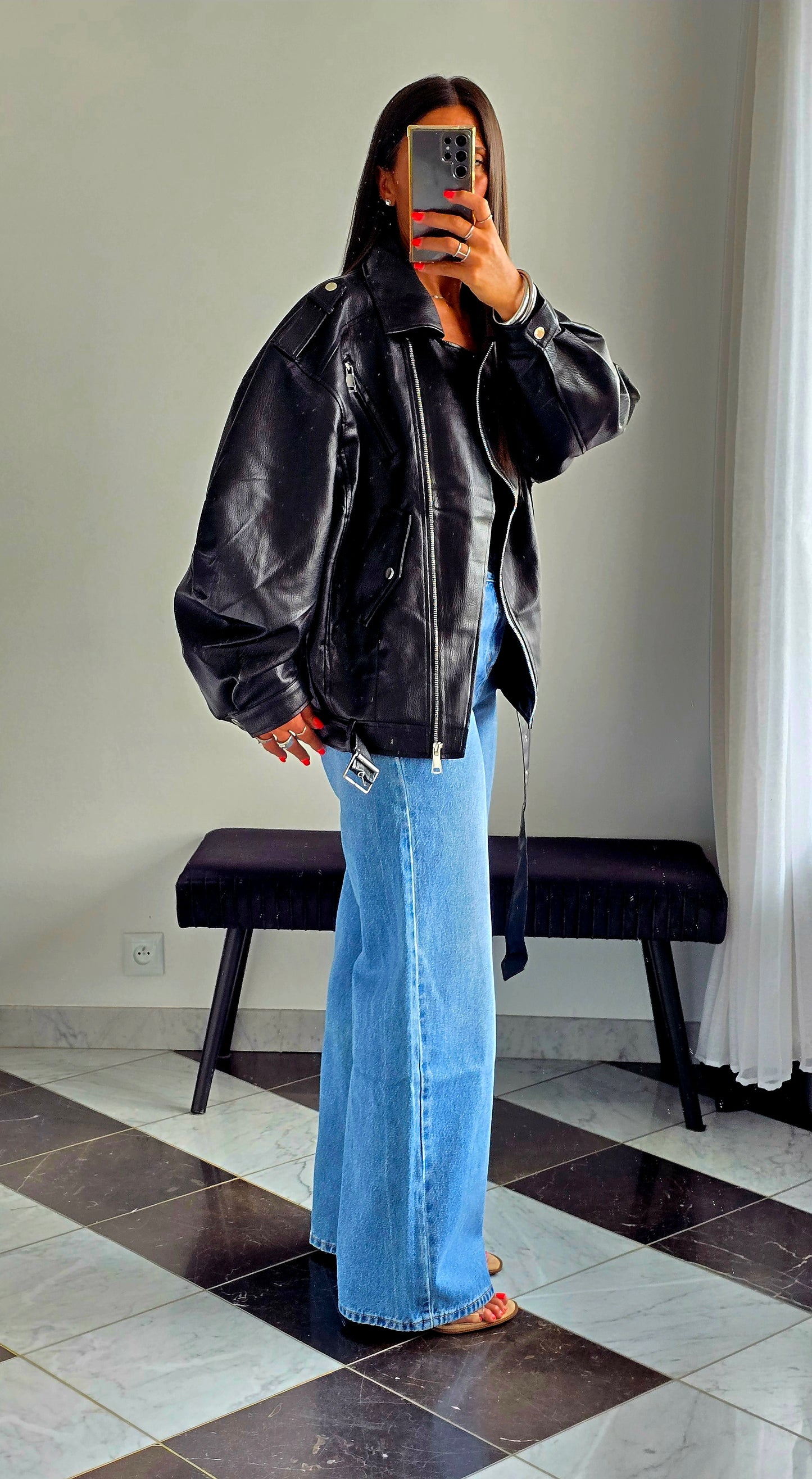 Perfecto Oversize effet cuir – Doublure intégrale