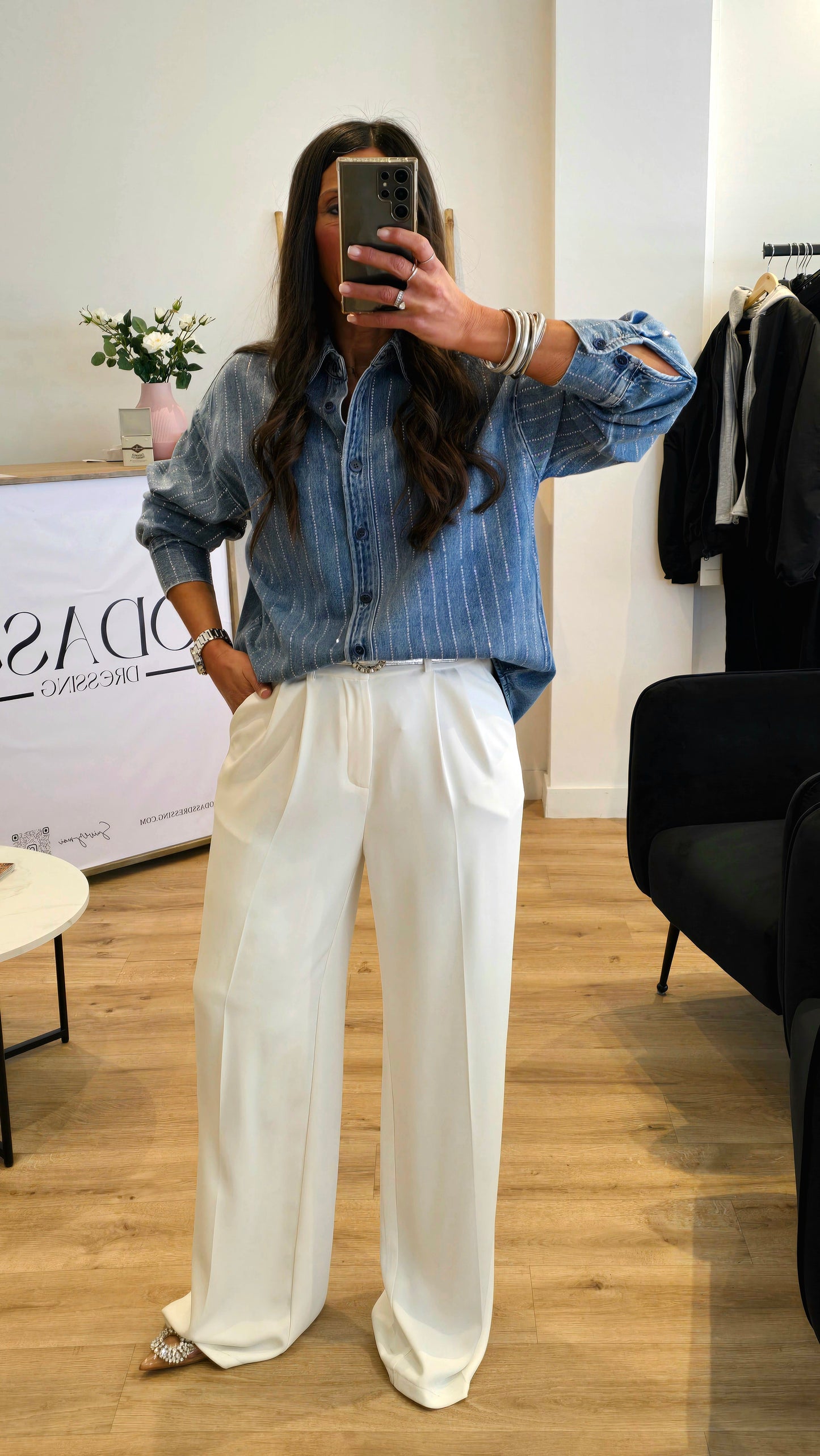 Chemise A Strass - L'Esprit Denim avec une Touche de Lumière