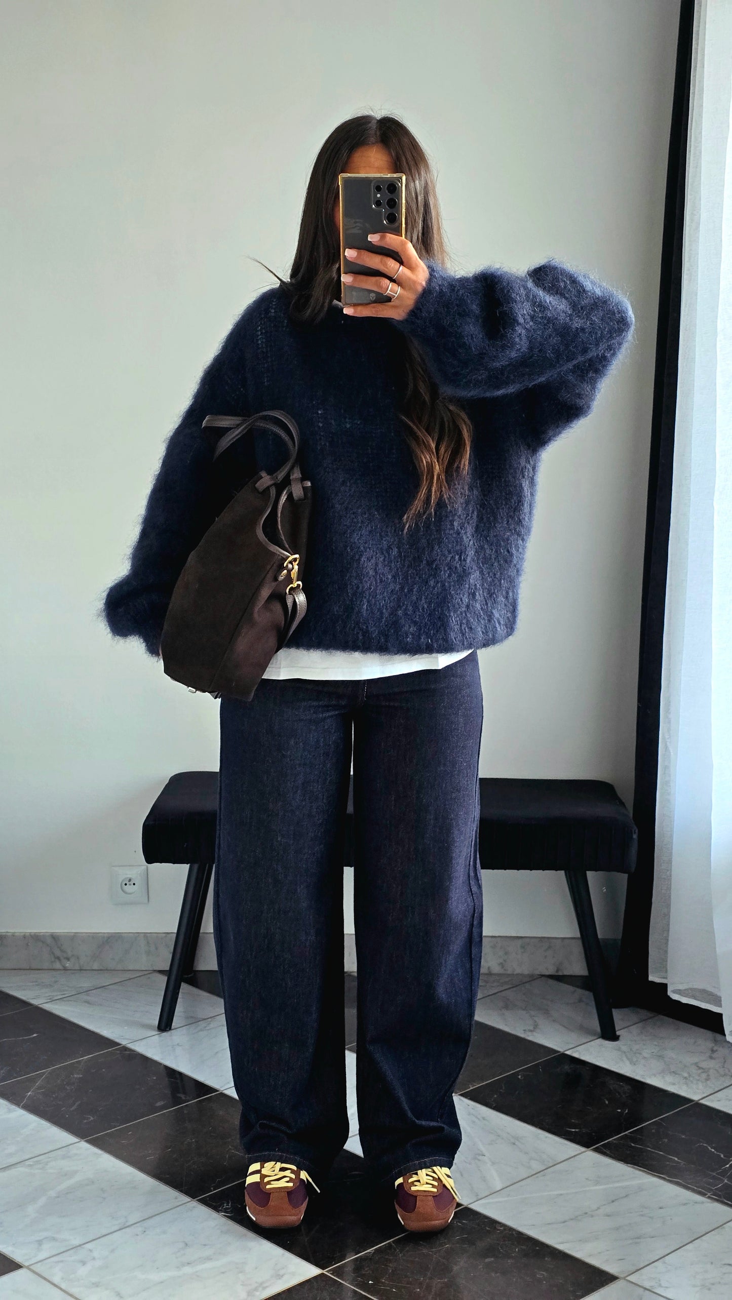 Pull Oversize Kid Mohair – Bleu Nuit
