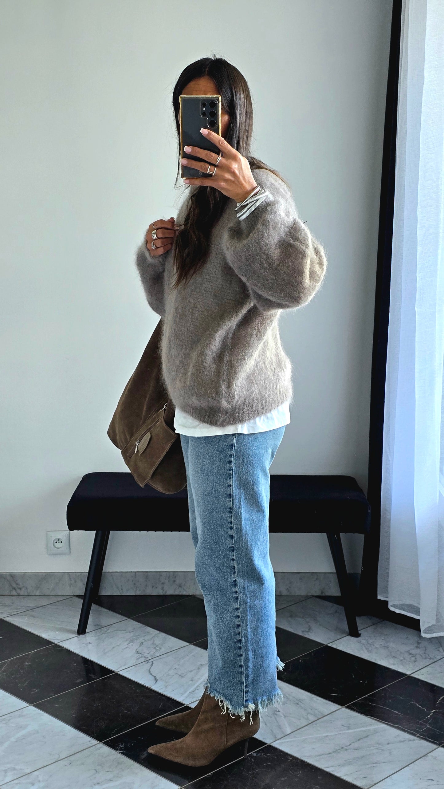 Pull Oversize Kid Mohair – Taupe