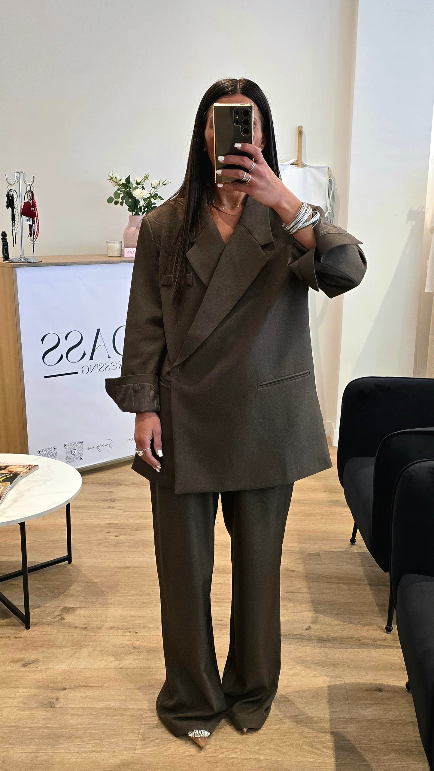 Blazer Croisé Marron Clair