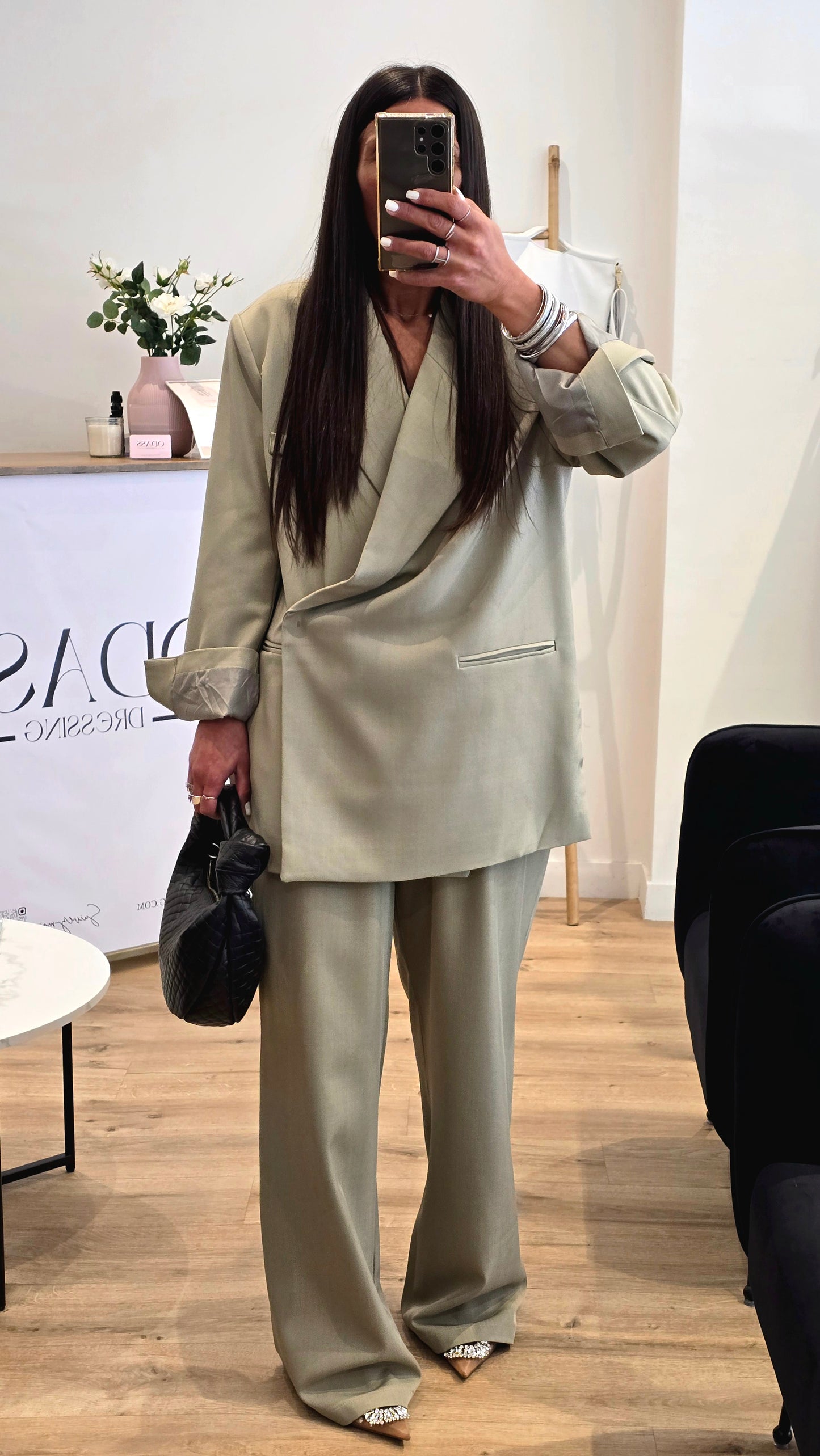 Blazer Croisé Tilleul Clair