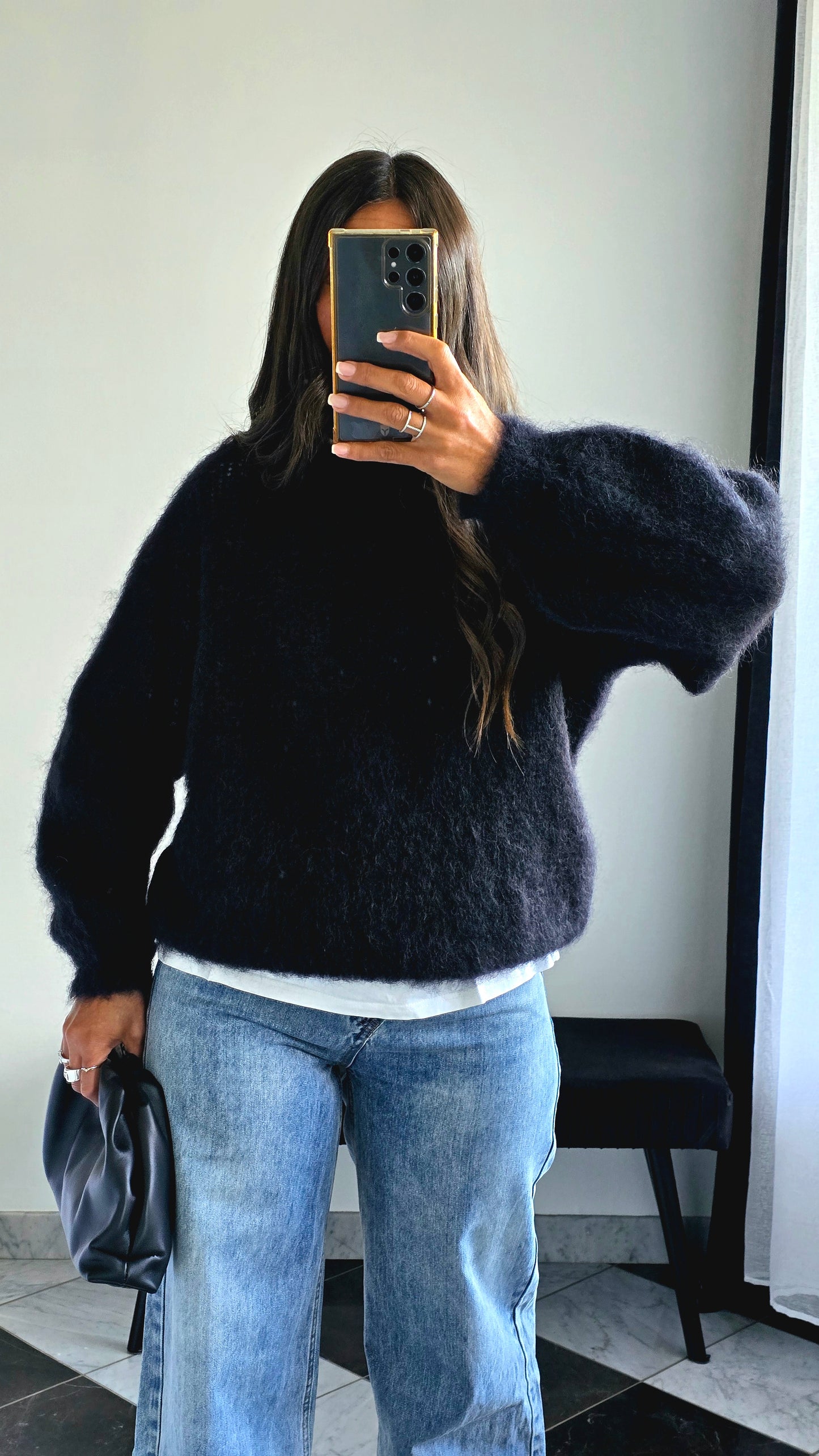 Pull Oversize Kid Mohair – Noir