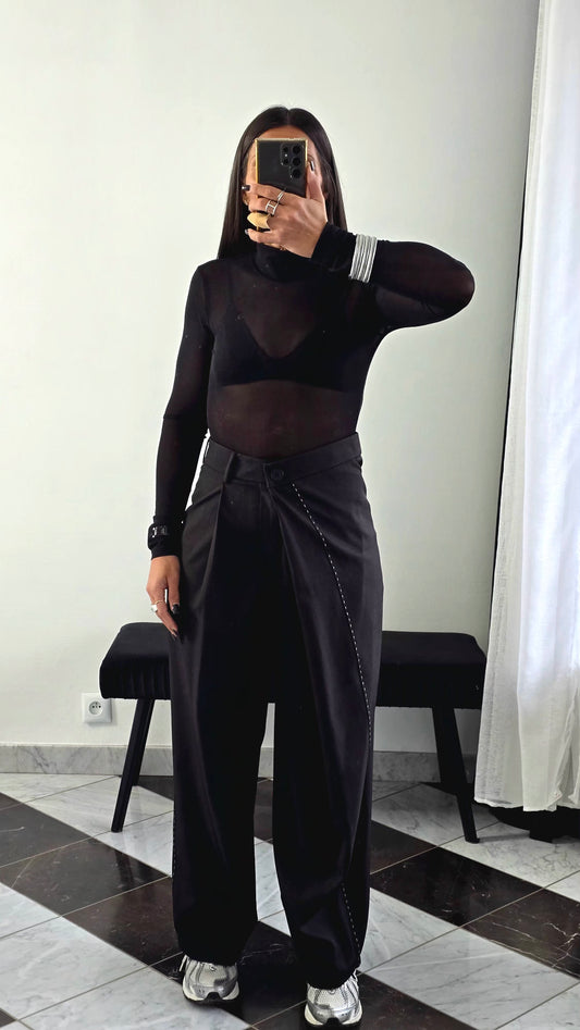 Body Mesh Noir – Débardeur Intégré Amovible