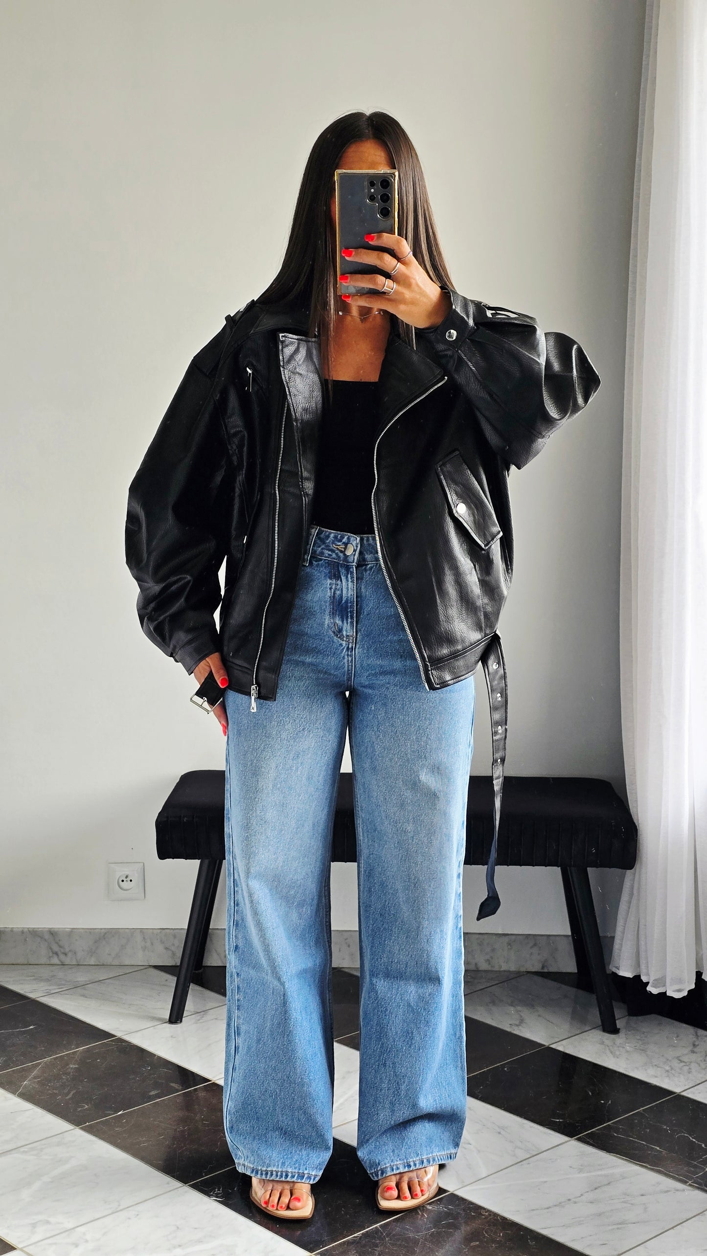 Perfecto Oversize effet cuir – Doublure intégrale