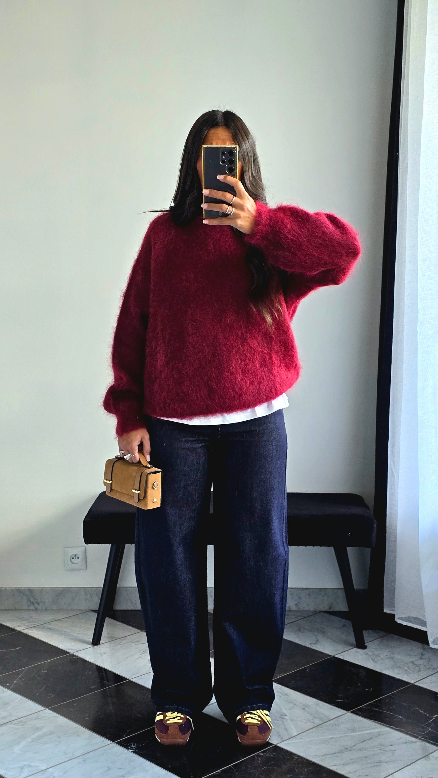 Pull Oversize Kid Mohair – Bordeaux