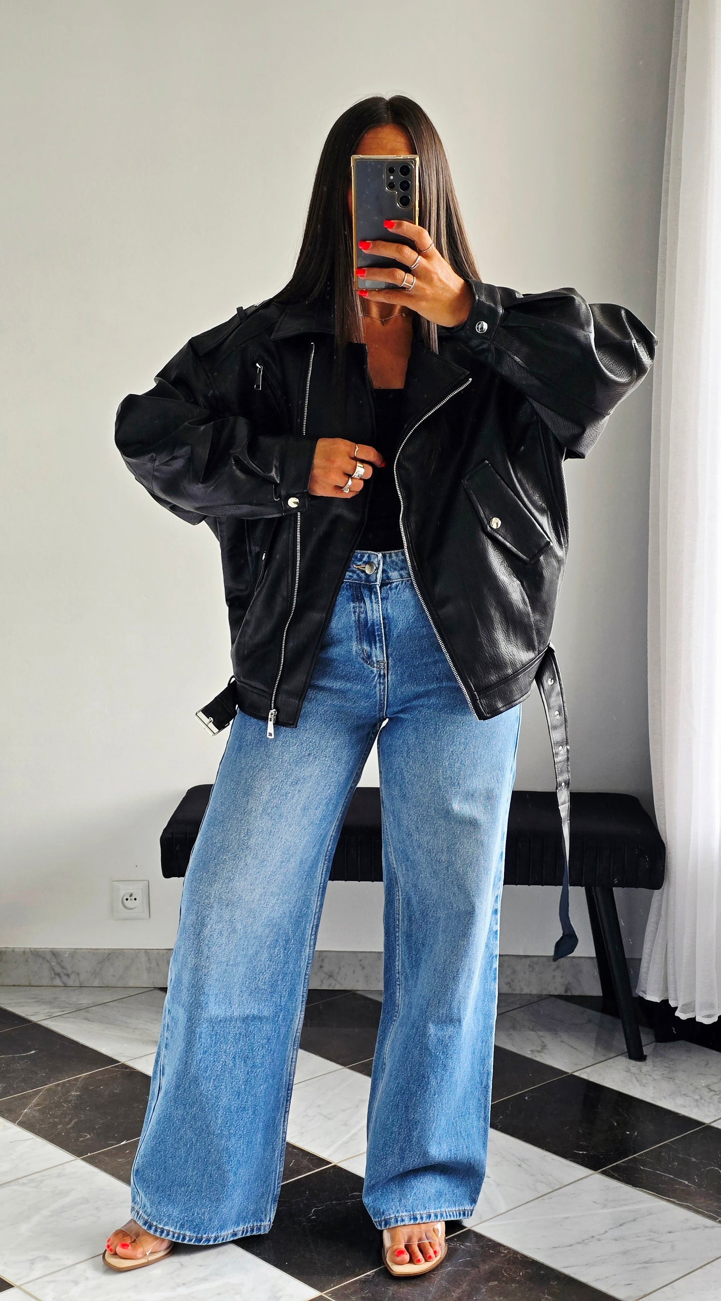 Perfecto Oversize effet cuir – Doublure intégrale