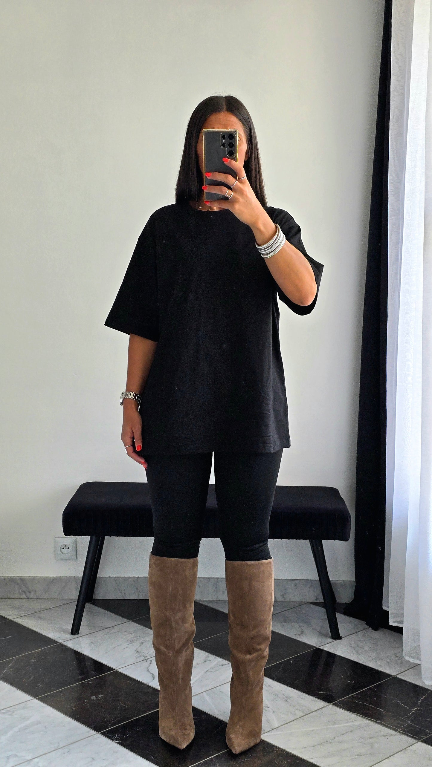 T-shirt Oversize Noir – 100% Coton