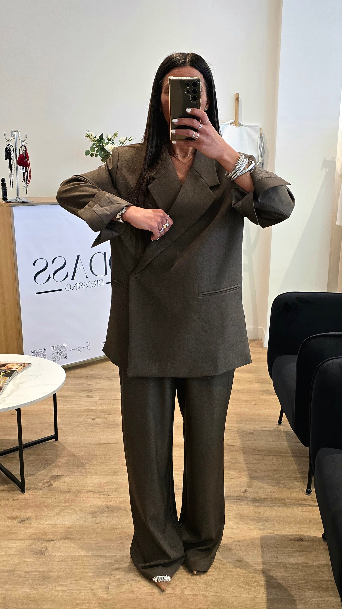 Blazer Croisé Marron Clair