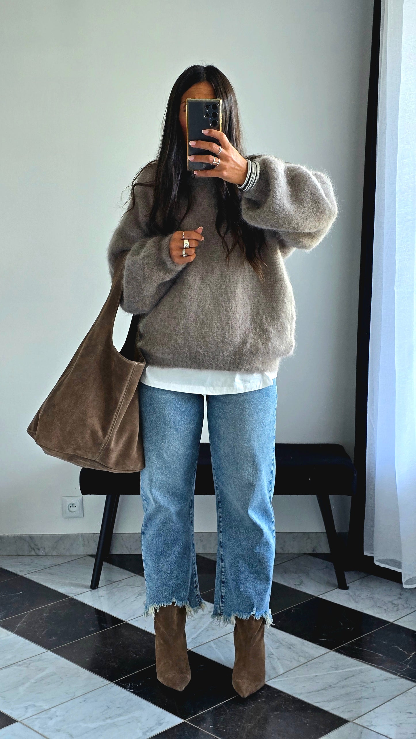 Pull Oversize Kid Mohair – Taupe