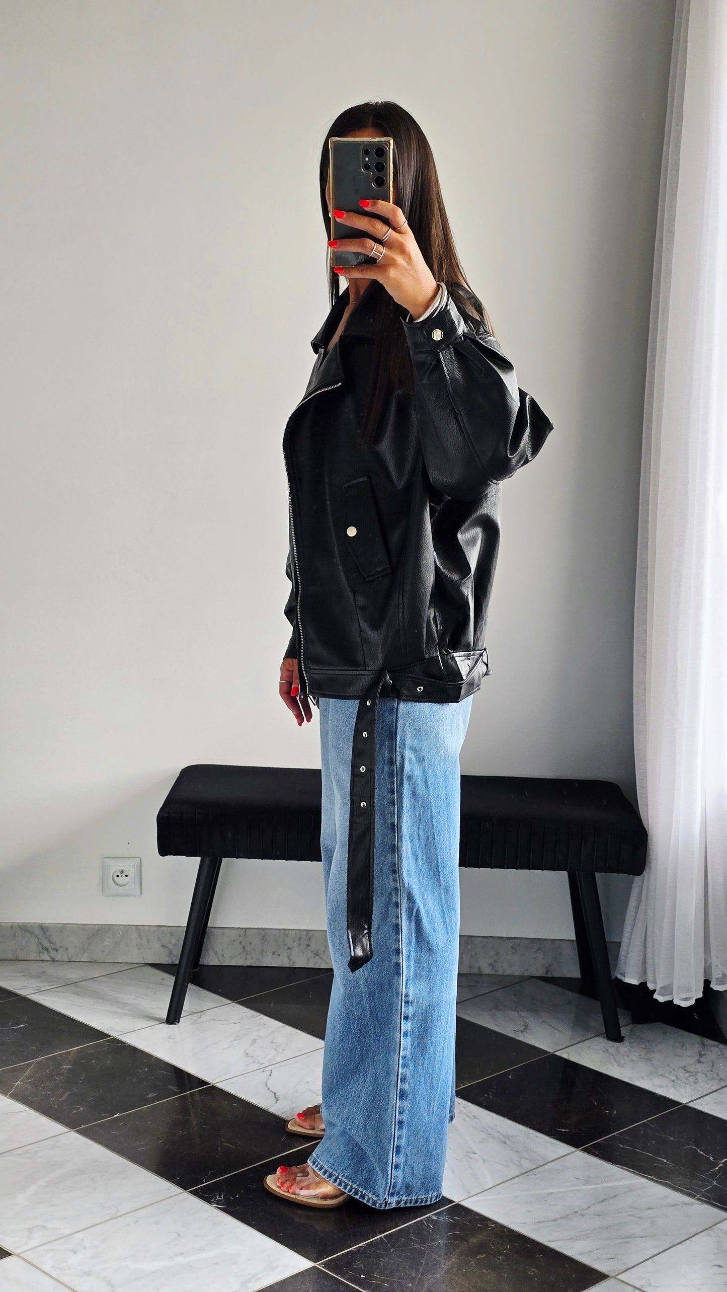 Perfecto Oversize effet cuir – Doublure intégrale