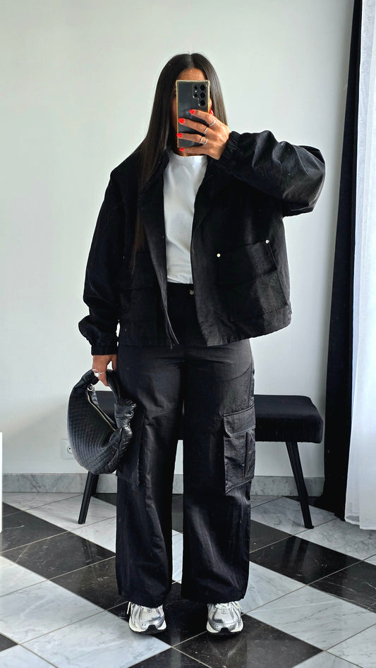 Pantalon Cargo Noir – Esprit Urbain