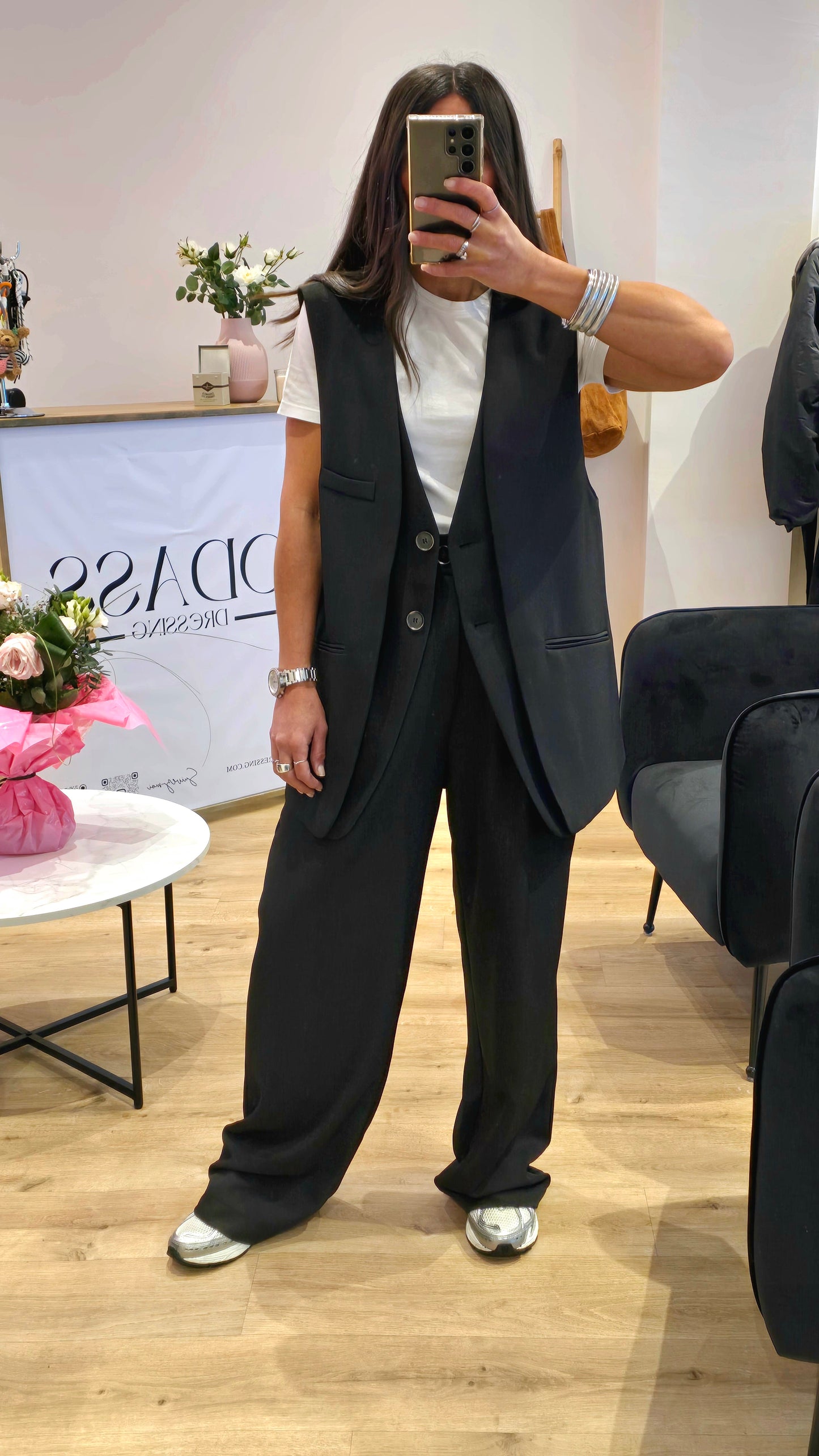 Pantalon Tailleur Large Noir
