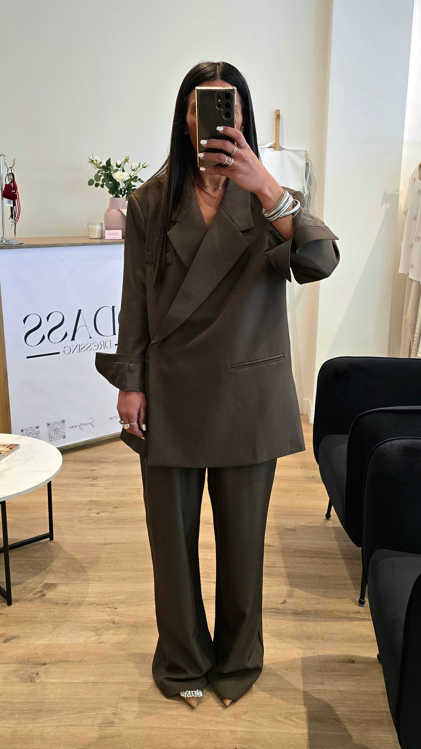Blazer Croisé Marron Clair