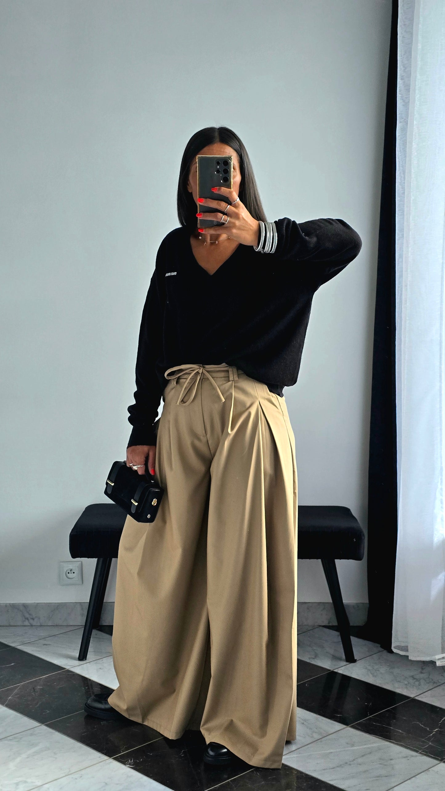 Pantalon Palazzo Beige