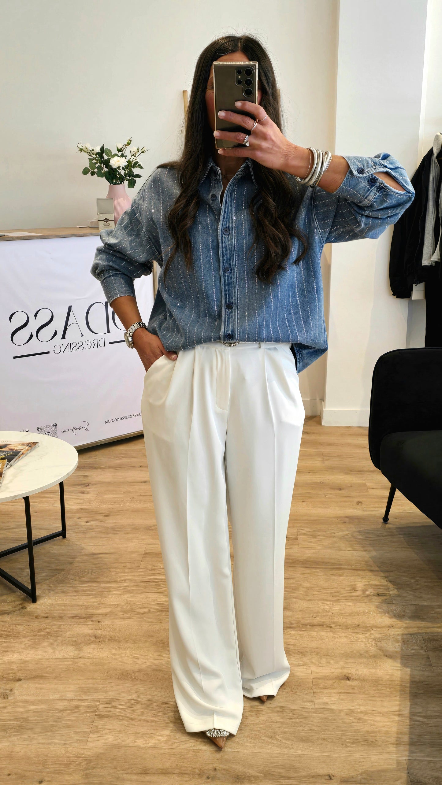 Chemise A Strass - L'Esprit Denim avec une Touche de Lumière