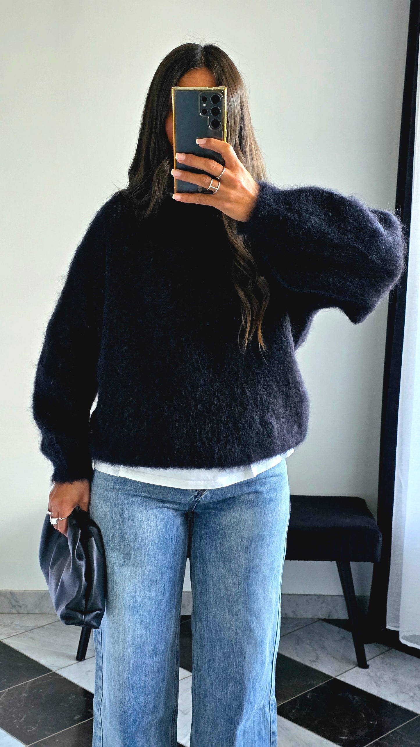 Pull Oversize Kid Mohair – Noir