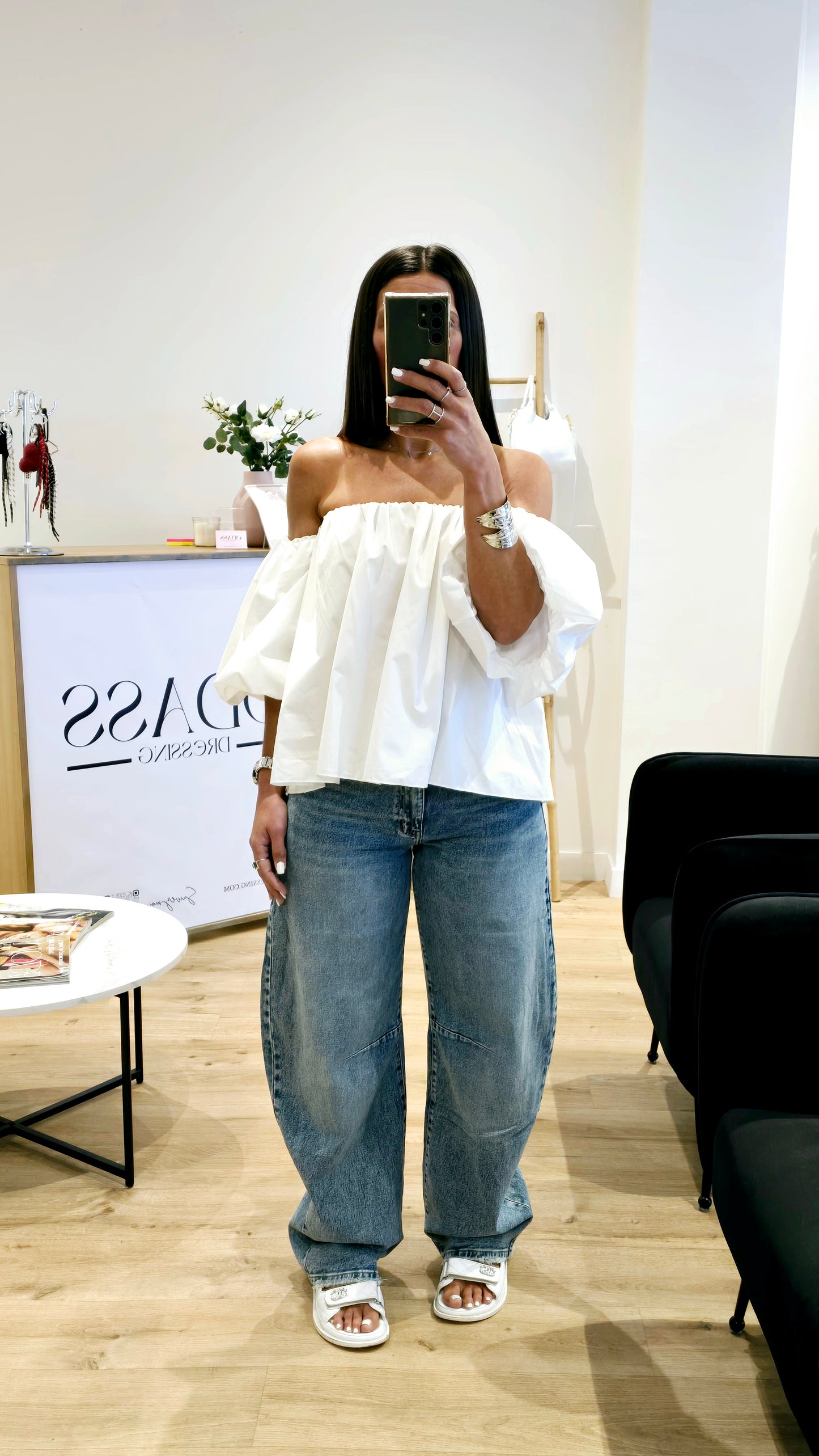 Jean Coupe Barrel – Délavage Bleu Vintage