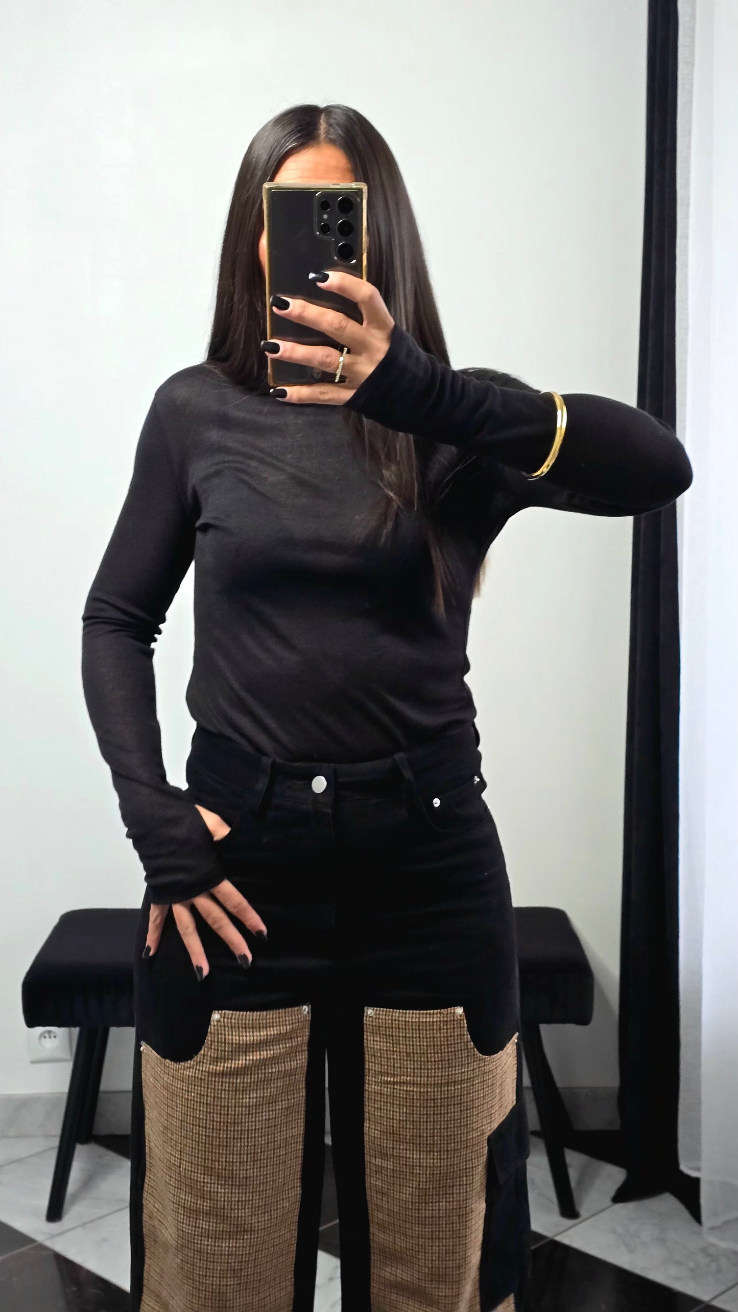 T-shirt Fin Manches Longues – Noir