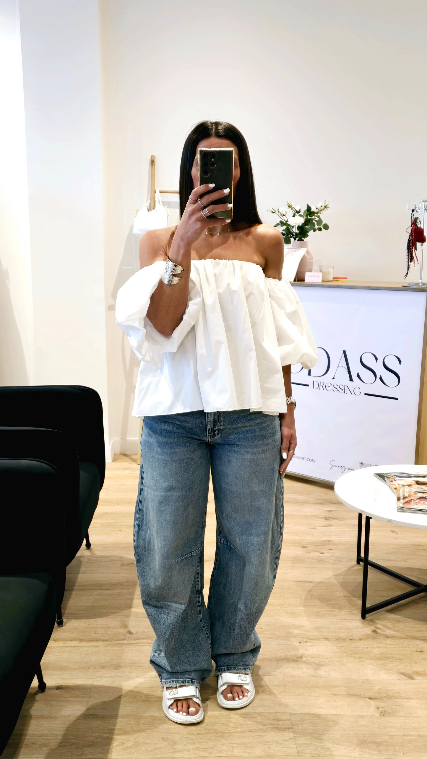 Jean Coupe Barrel – Délavage Bleu Vintage