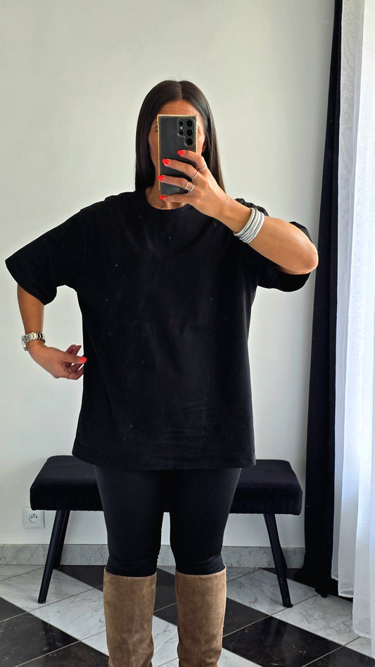 T-shirt Oversize Noir – 100% Coton