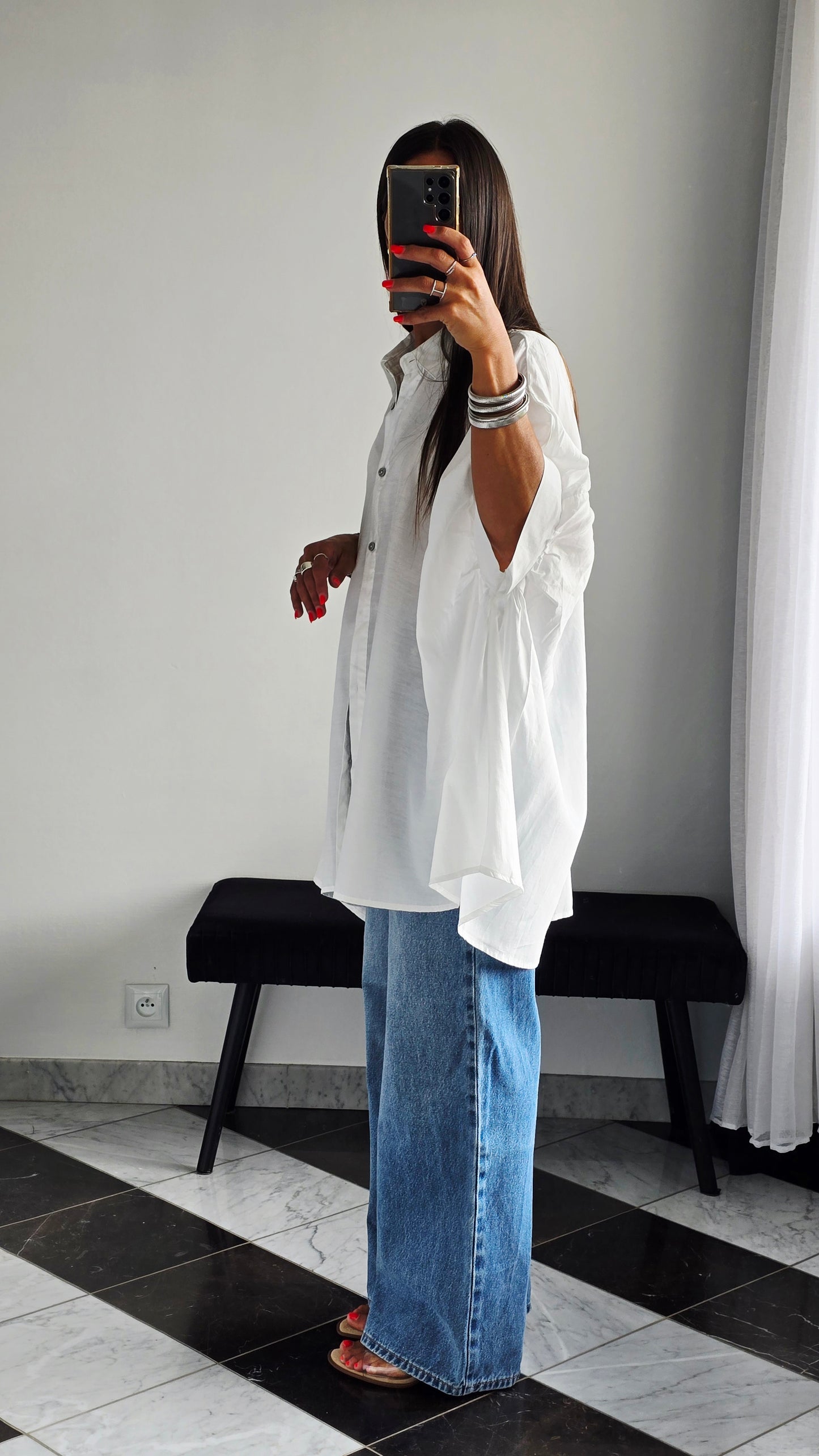 Chemise oversize fluide Blanche