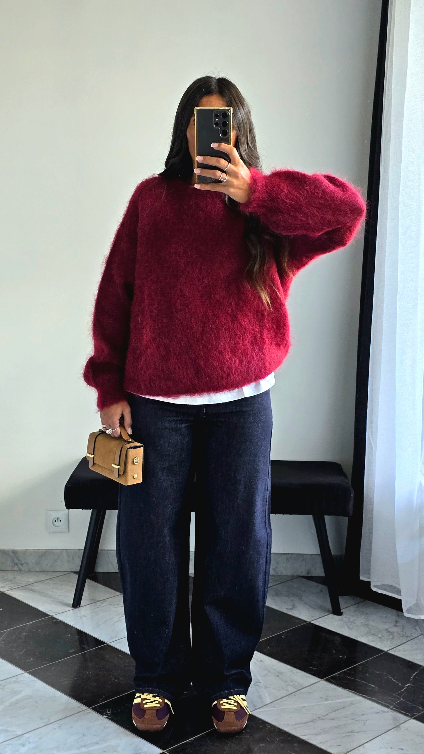 Pull Oversize Kid Mohair – Bordeaux