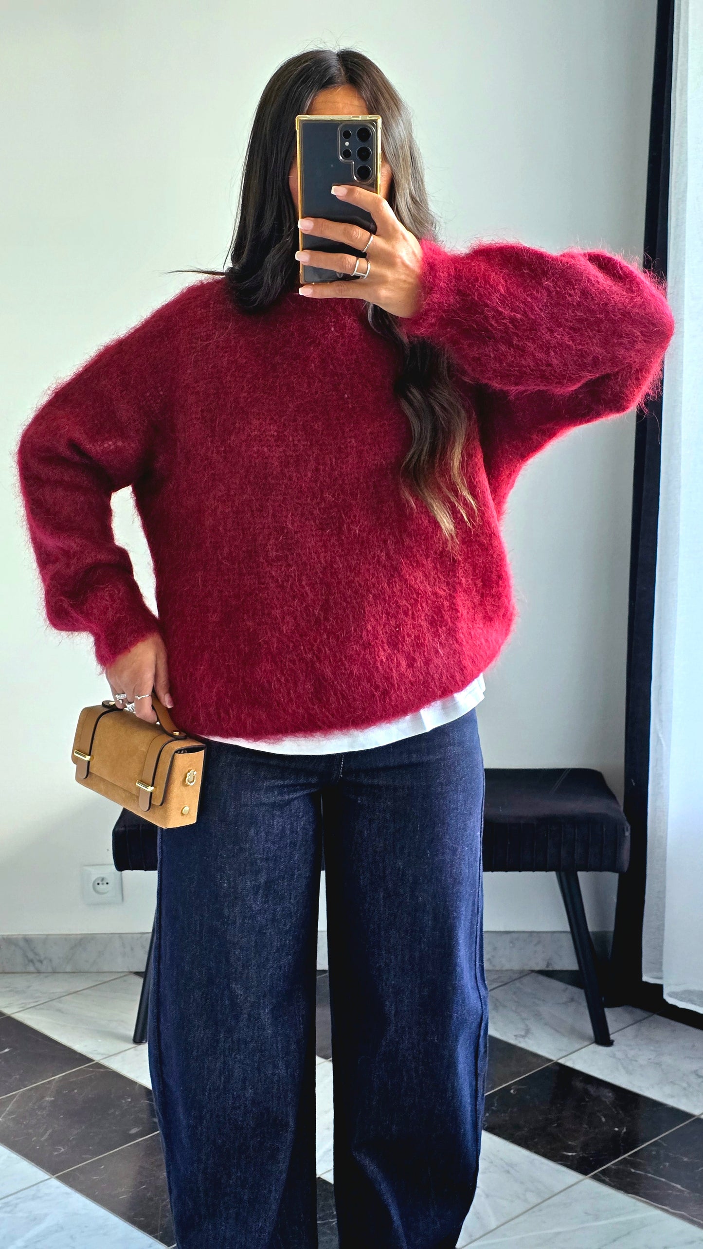 Pull Oversize Kid Mohair – Bordeaux