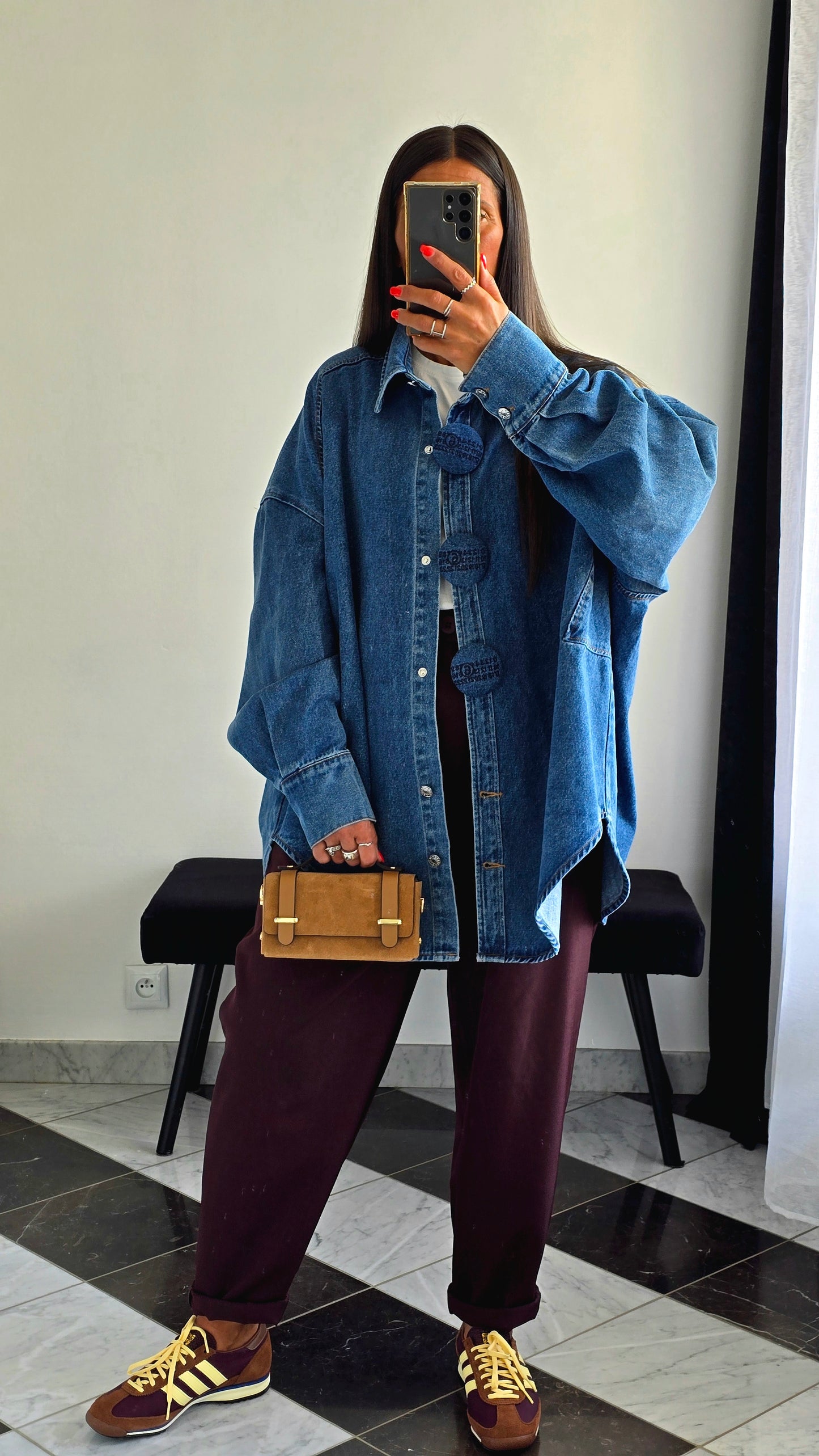 Mini Sac Coffret en Cuir Suédé Camel – Fabriqué en Italie 🇮🇹
