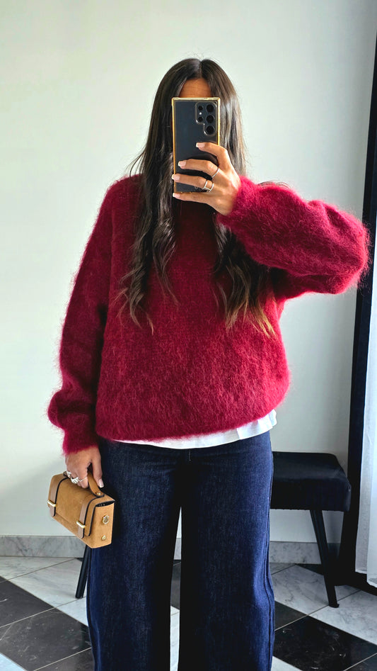 Pull Oversize Kid Mohair – Bordeaux