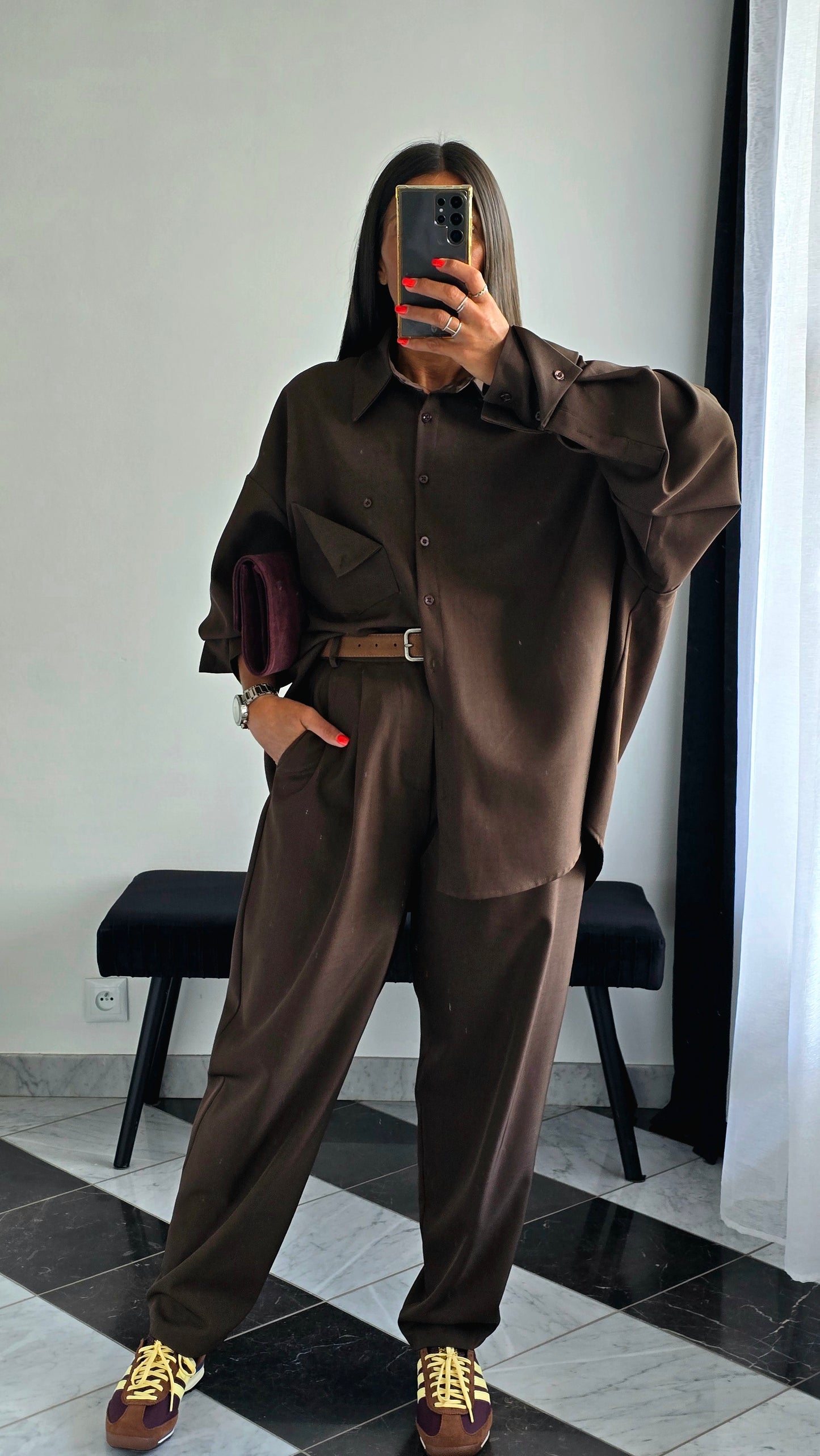 Pantalon Carotte Chic – Chocolat